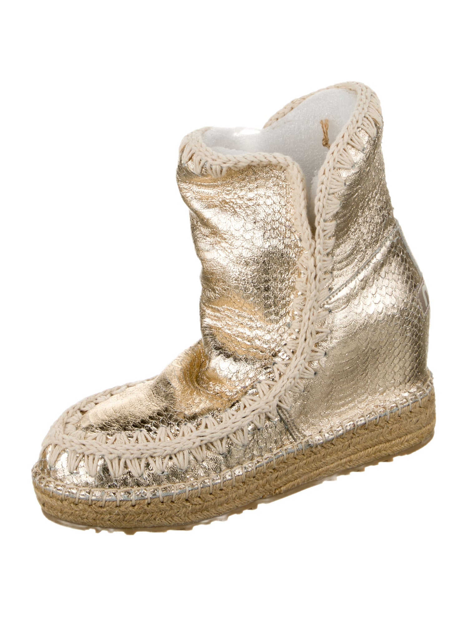 Mou Calfskin Braided Accents Boots