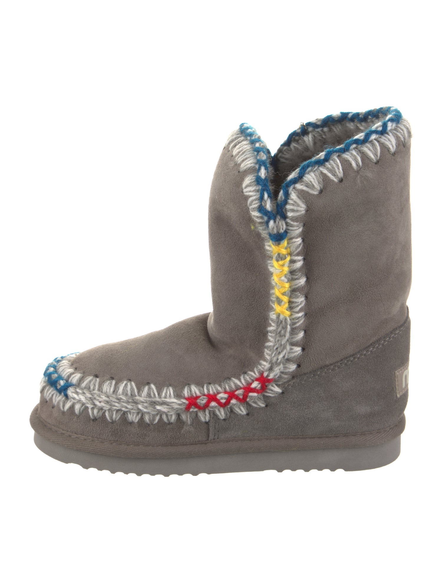 Mou Suede Braided Accents Lace-Up Boots