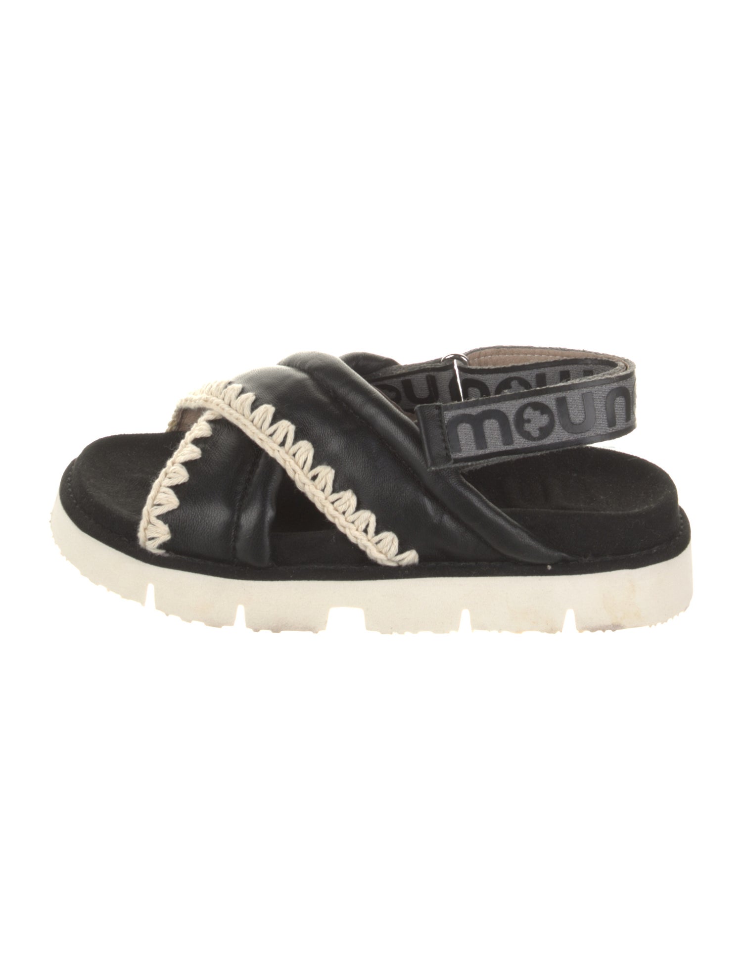 Mou Leather Patterned Slingback Sandals