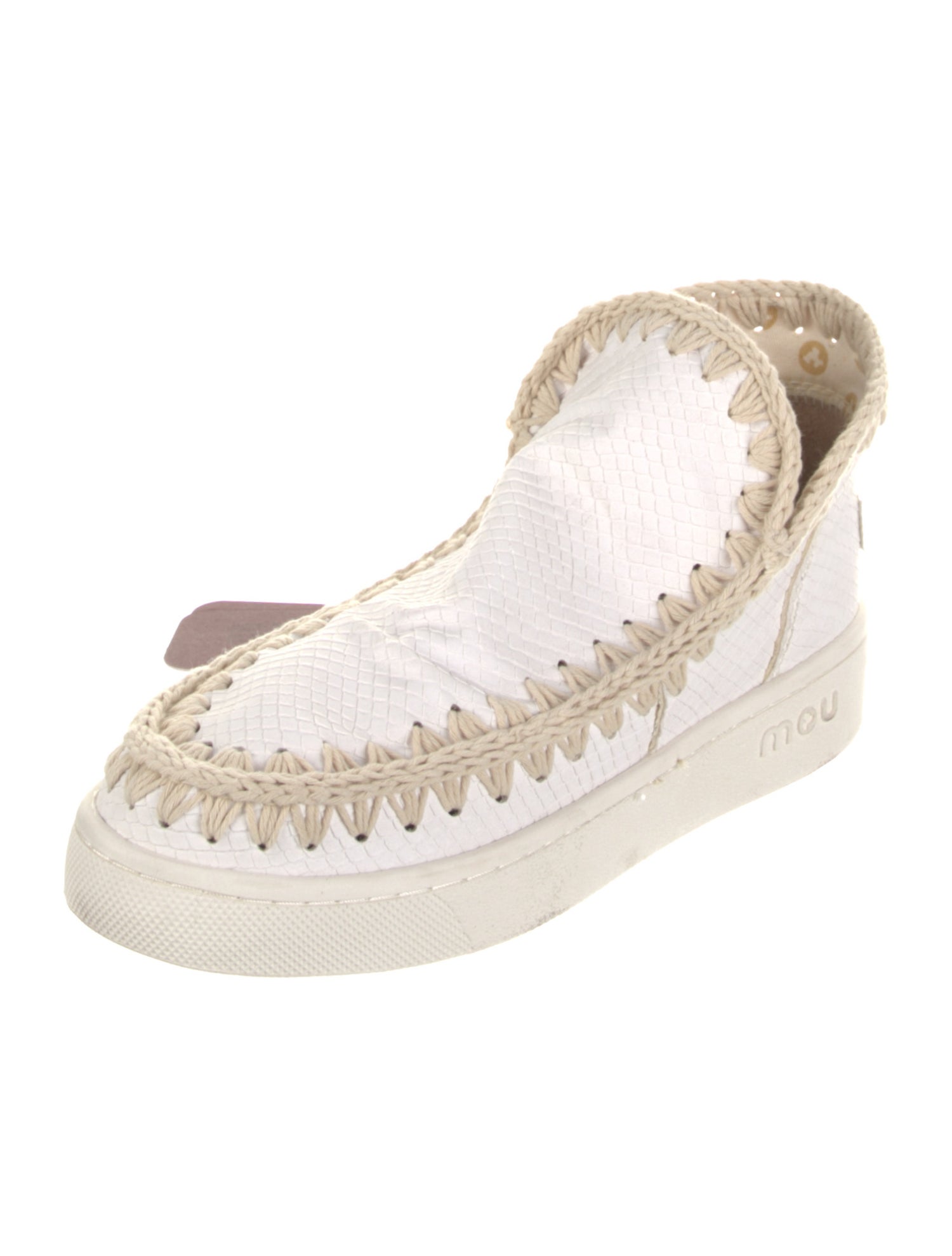 Mou Leather Whipstitch Trim Sneakers