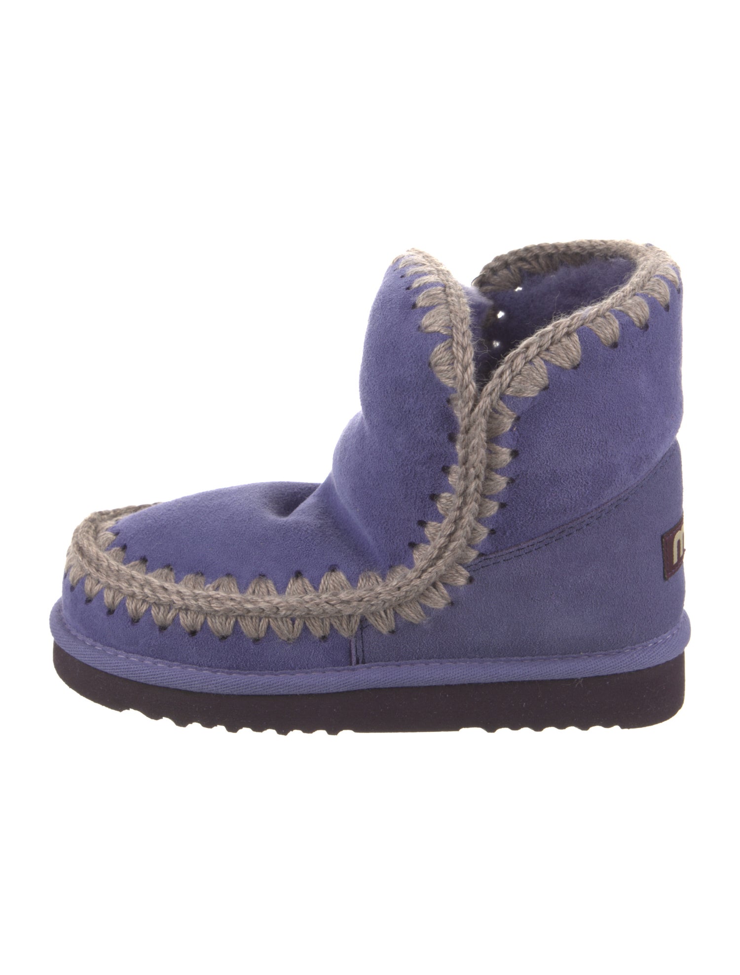 Mou Suede Braided Accents Lace-Up Boots