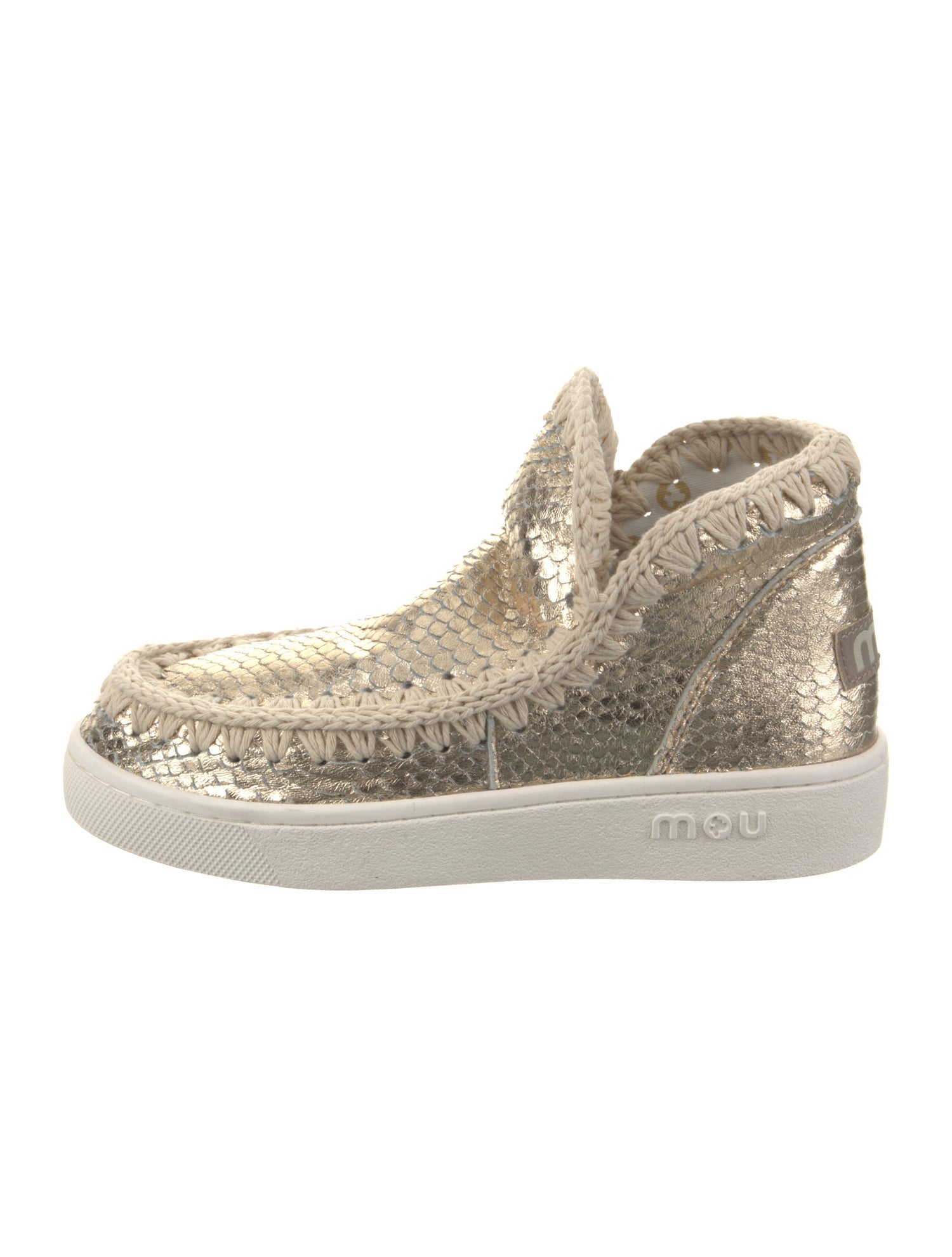 Mou Leather Braided Accents Sneakers