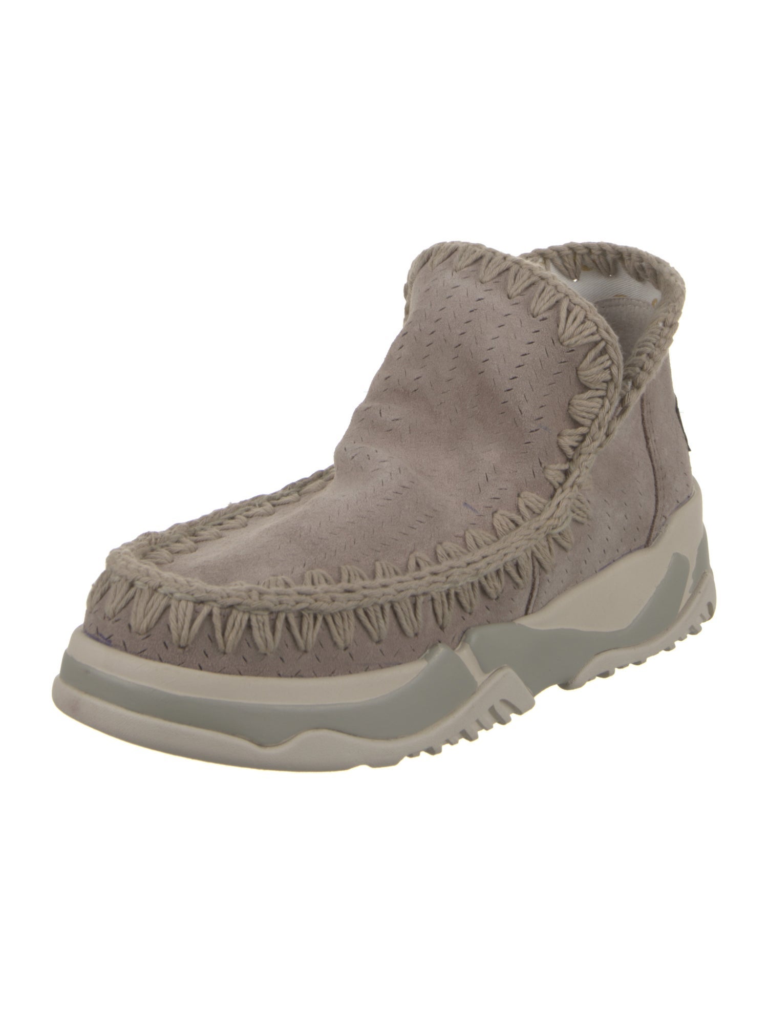 Mou Suede Patterned Lace-Up Boots