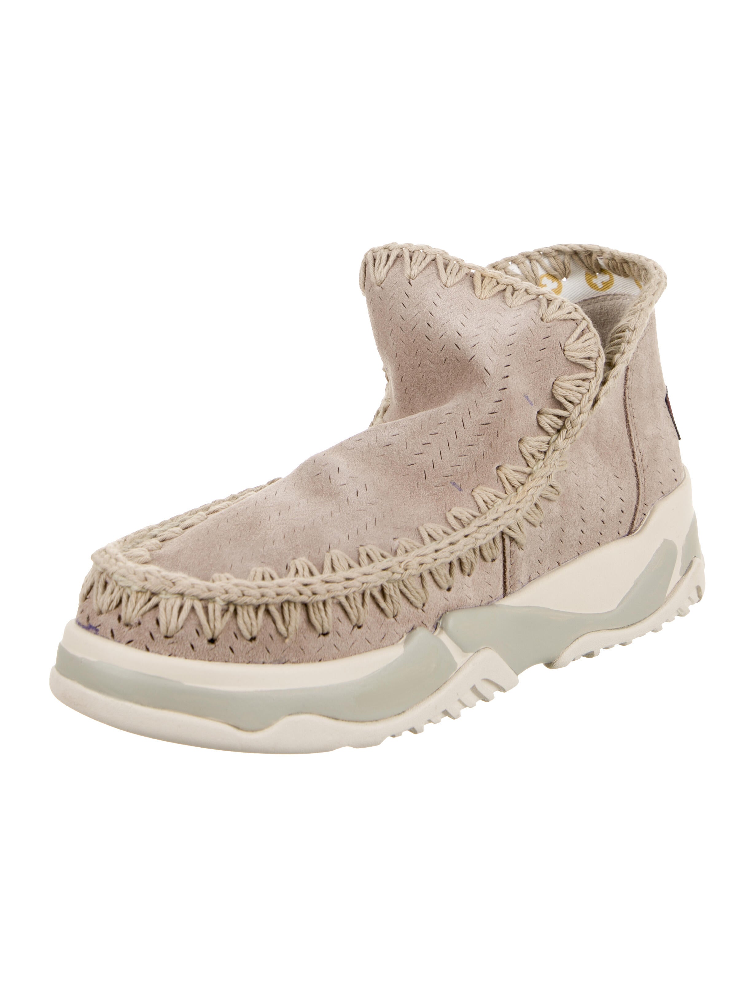 Mou Suede Whipstitch Trim Sneakers