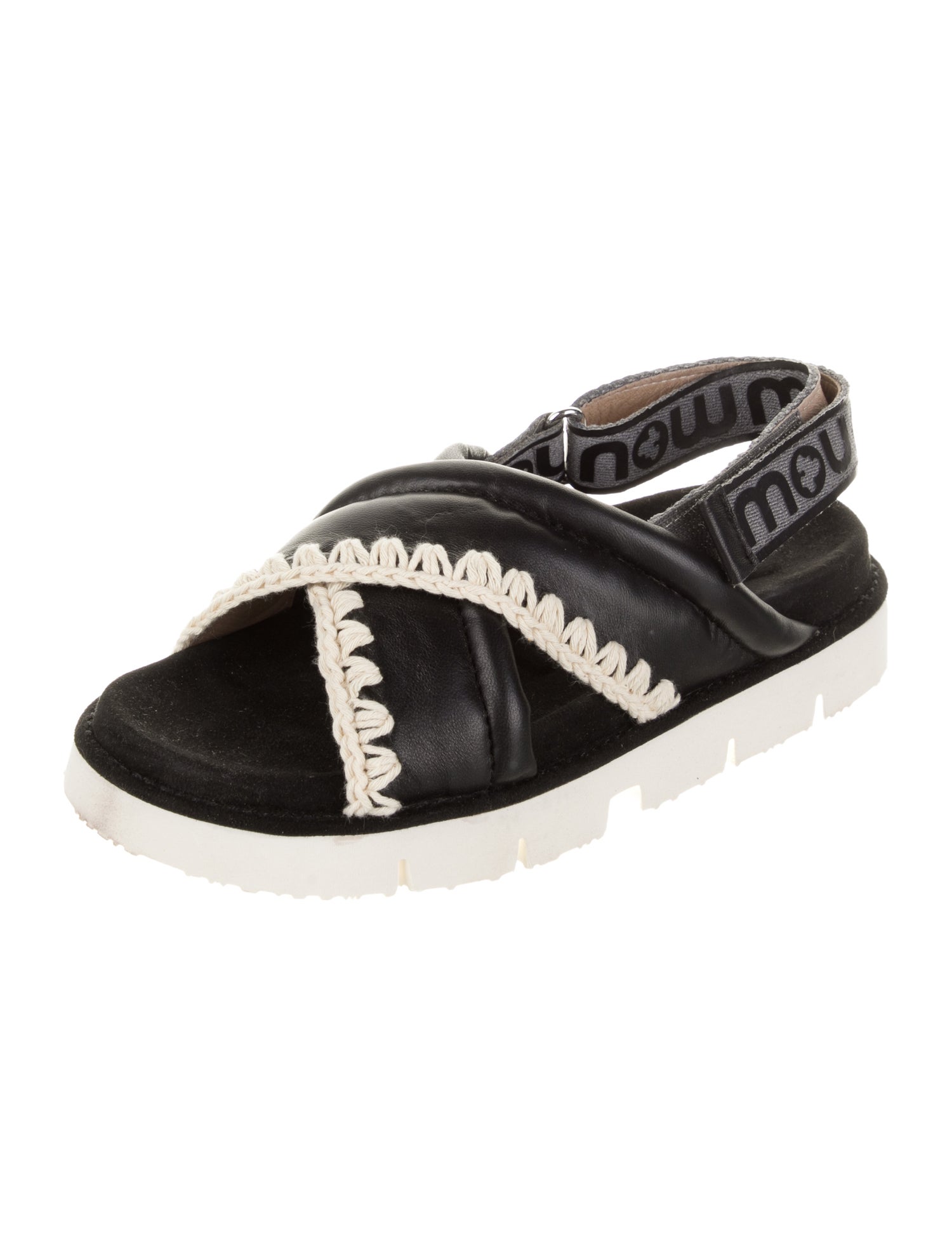 Mou Leather Printed Slingback Sandals