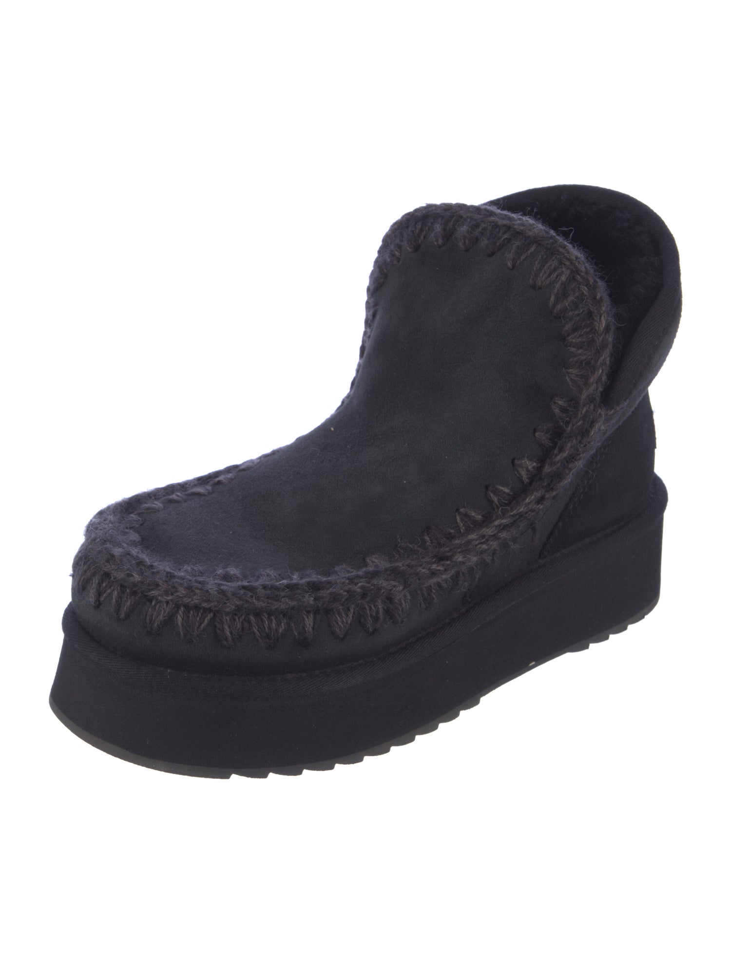 Mou Suede Whipstitch Trim Boots