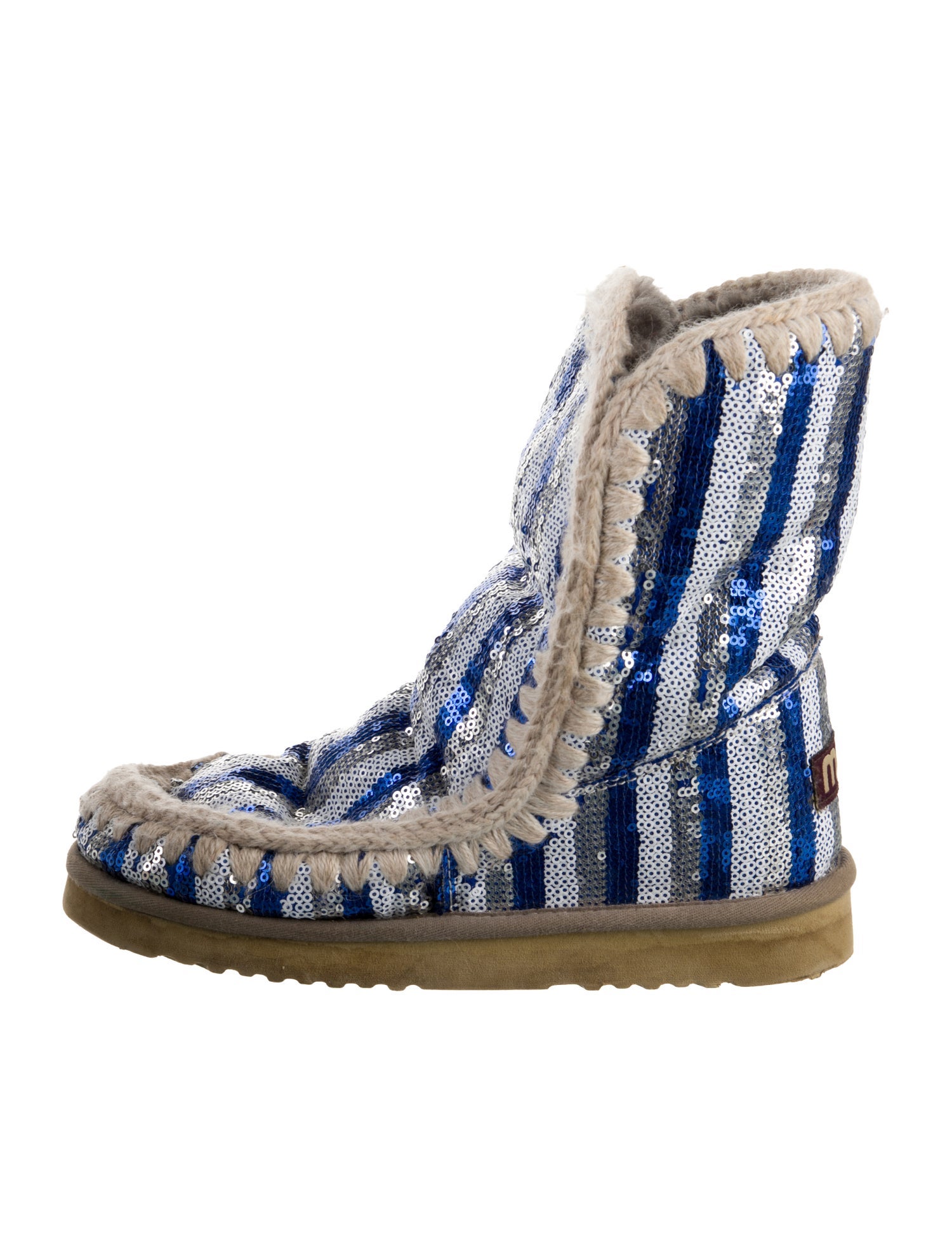 Mou Sequins Striped Boots