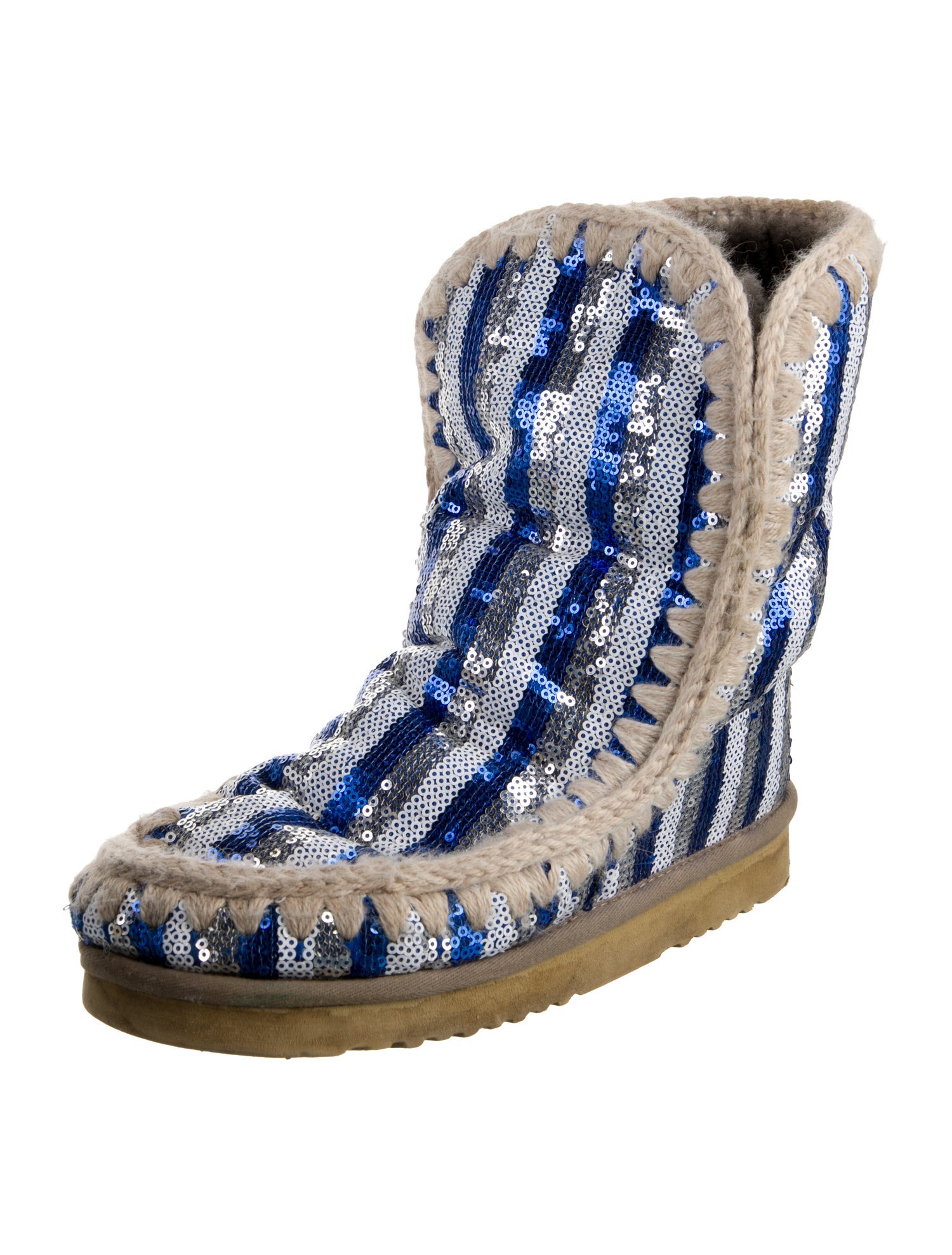 Mou Sequins Striped Boots