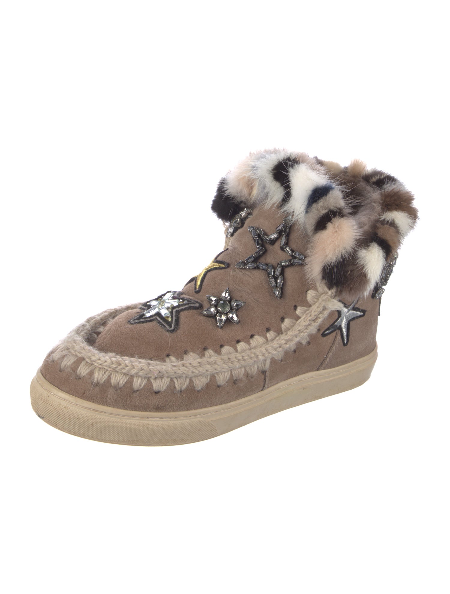 Mou Suede Printed Lace-Up Boots