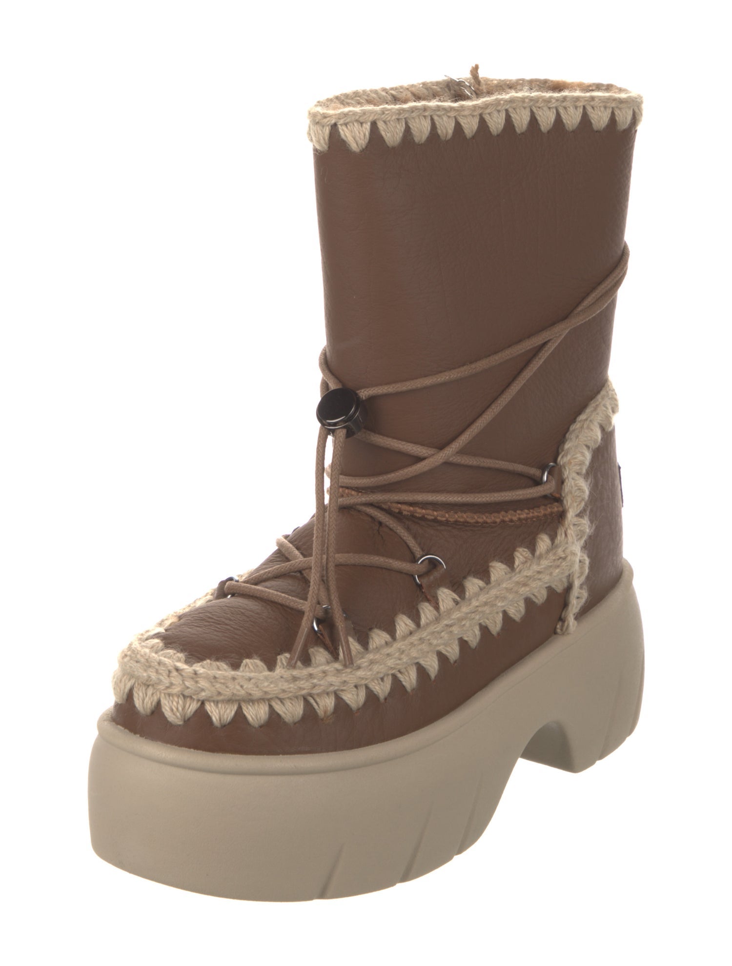 Mou Leather Lace-Up Boots
