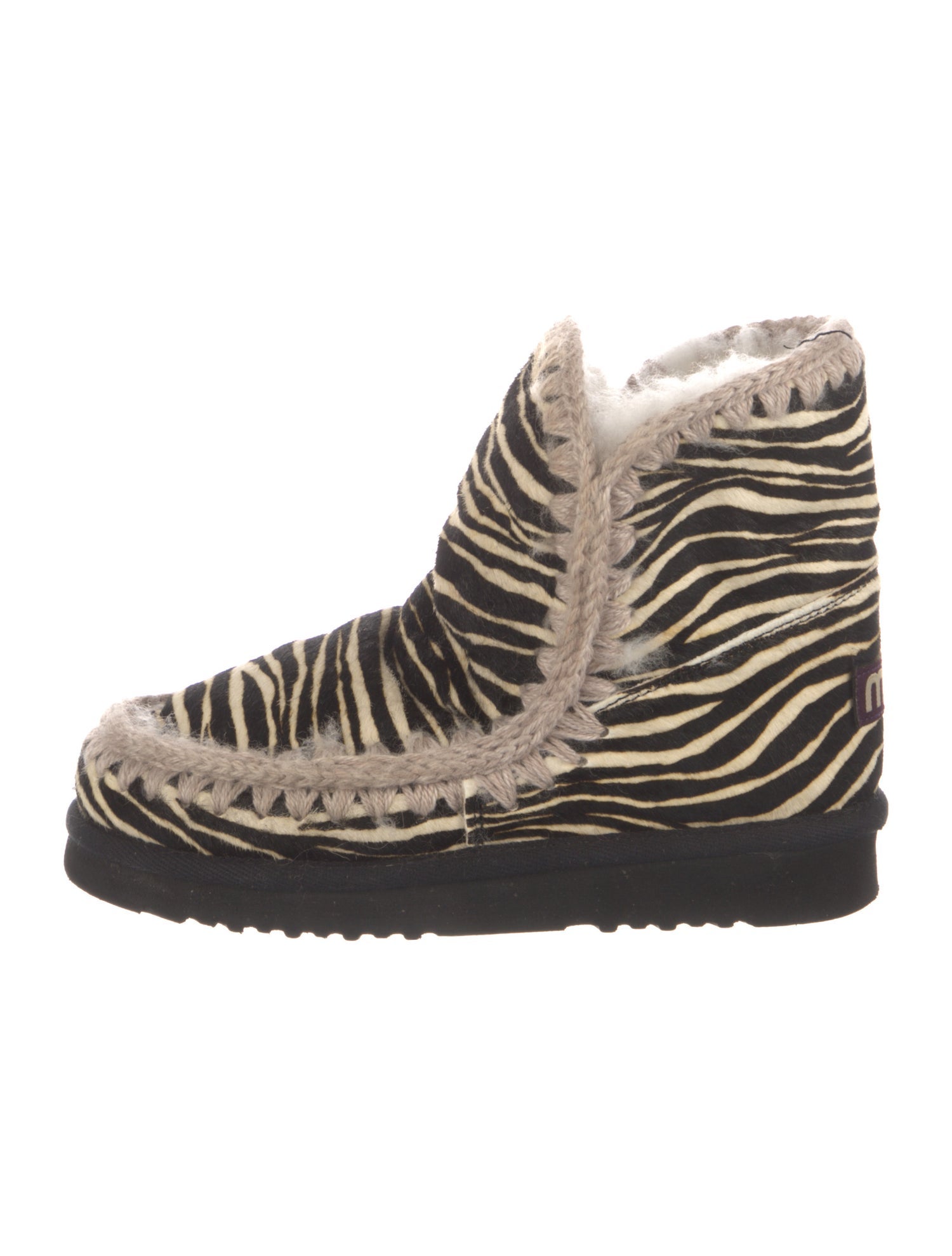 Mou Ponyhair Animal Print Boots