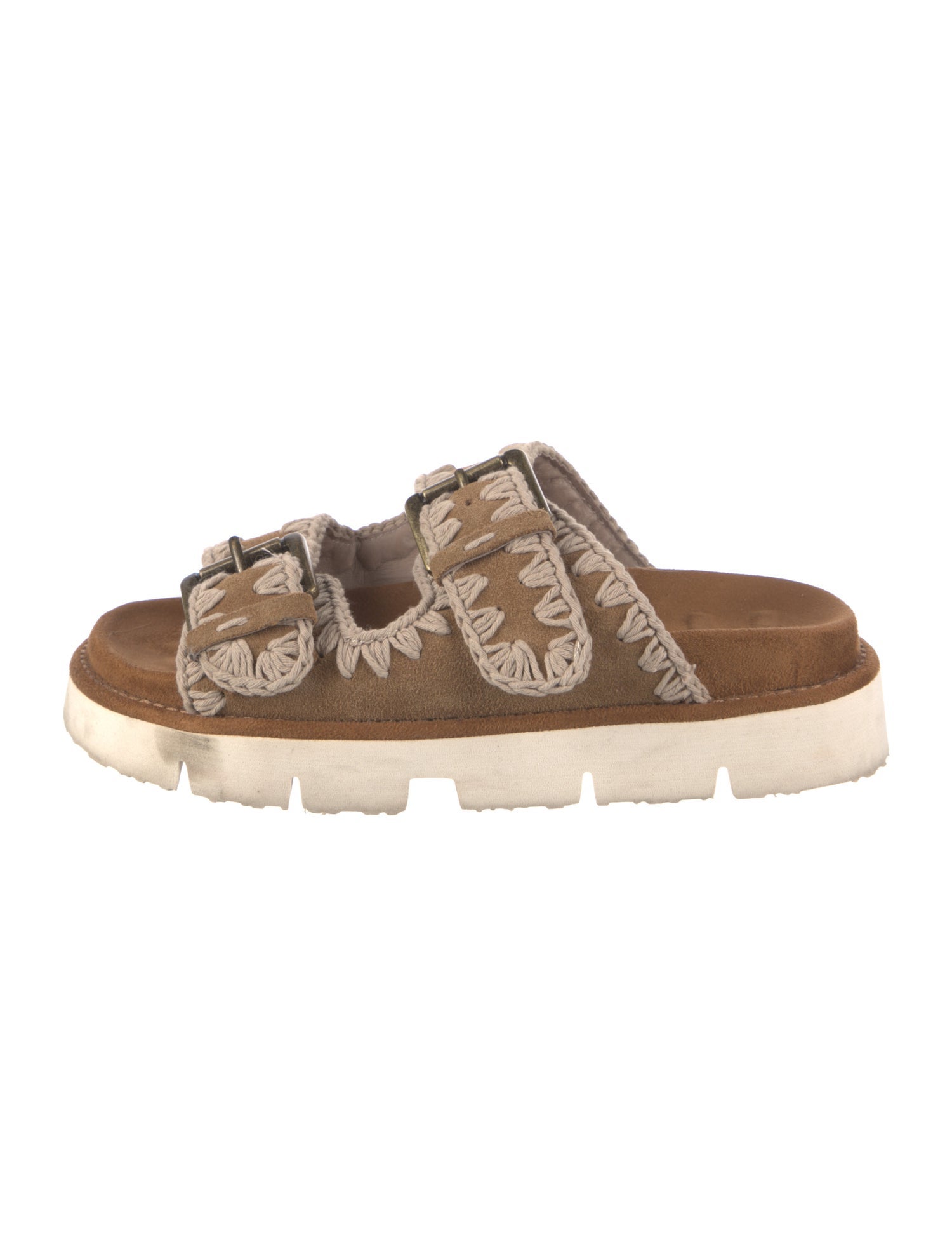 Mou Suede Patterned Slides