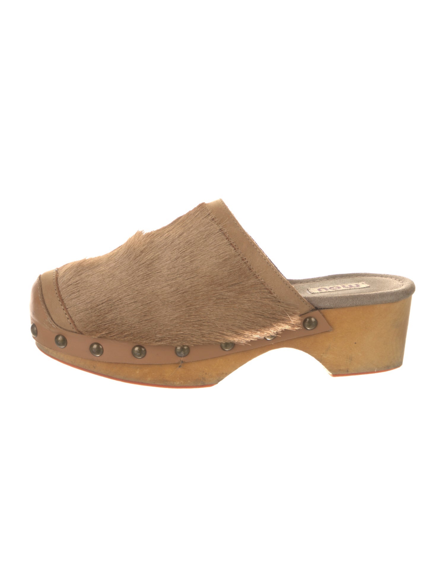 Mou Suede Colorblock Pattern Mules