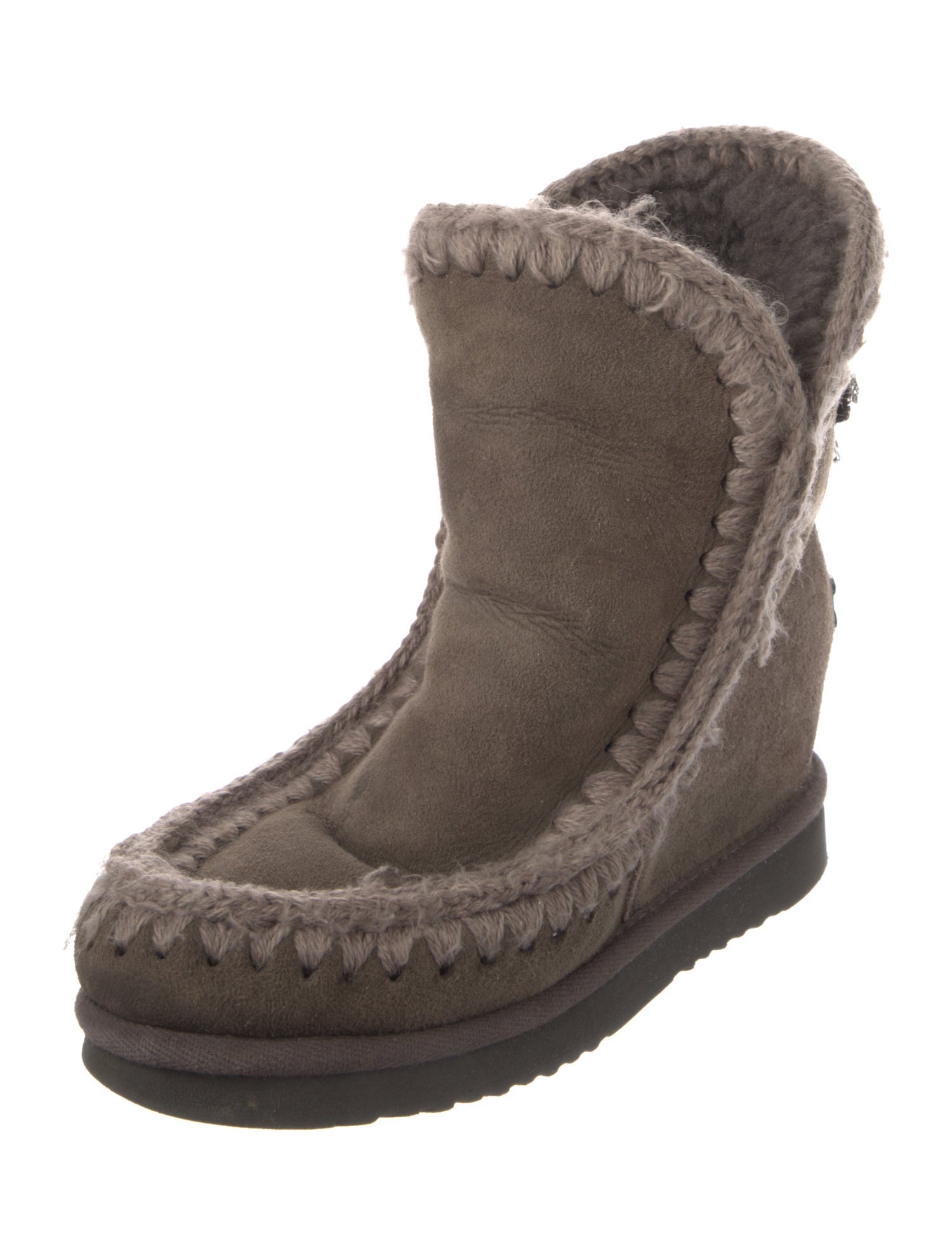 Mou Suede Braided Accents Boots