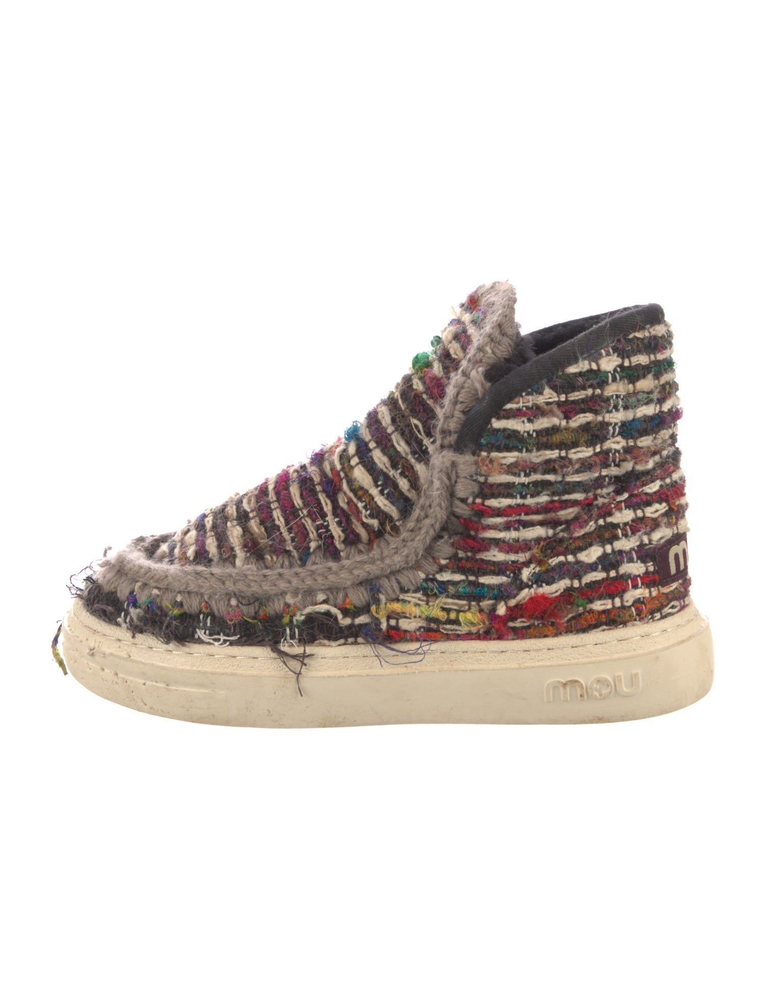 Mou Tweed Pattern Hiking Boots