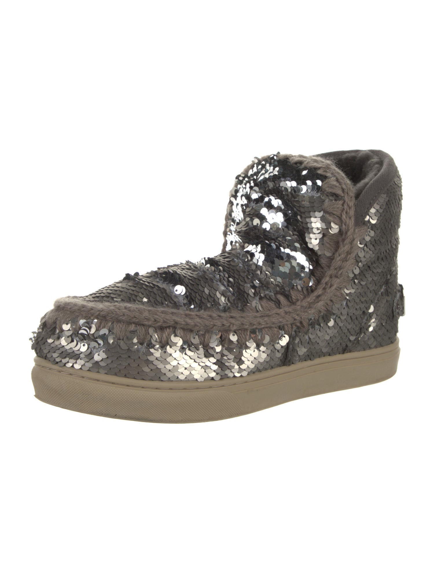 Mou Sequins Sequin Embellishments Combat Boots