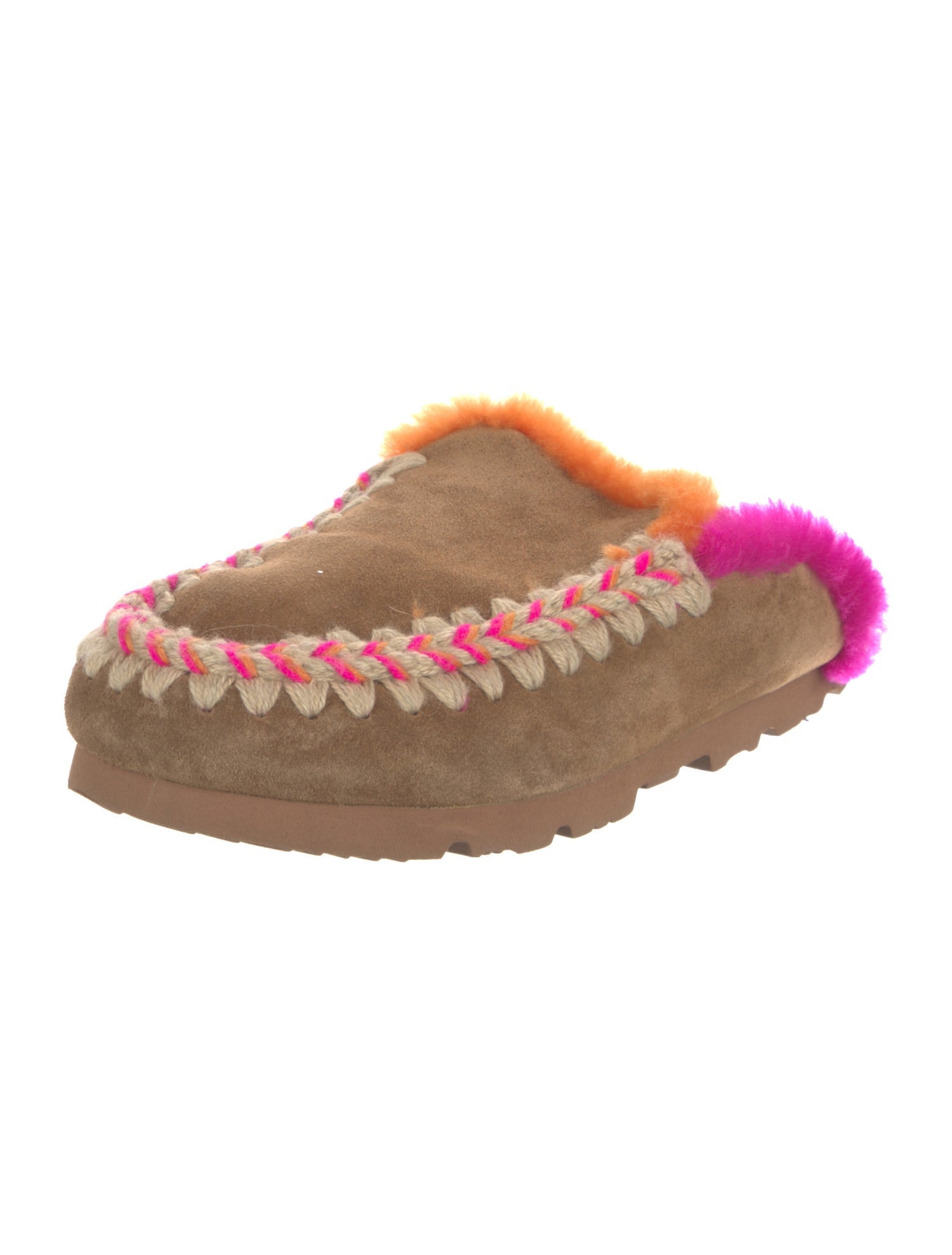 Mou Suede Whipstitch Trim Flats