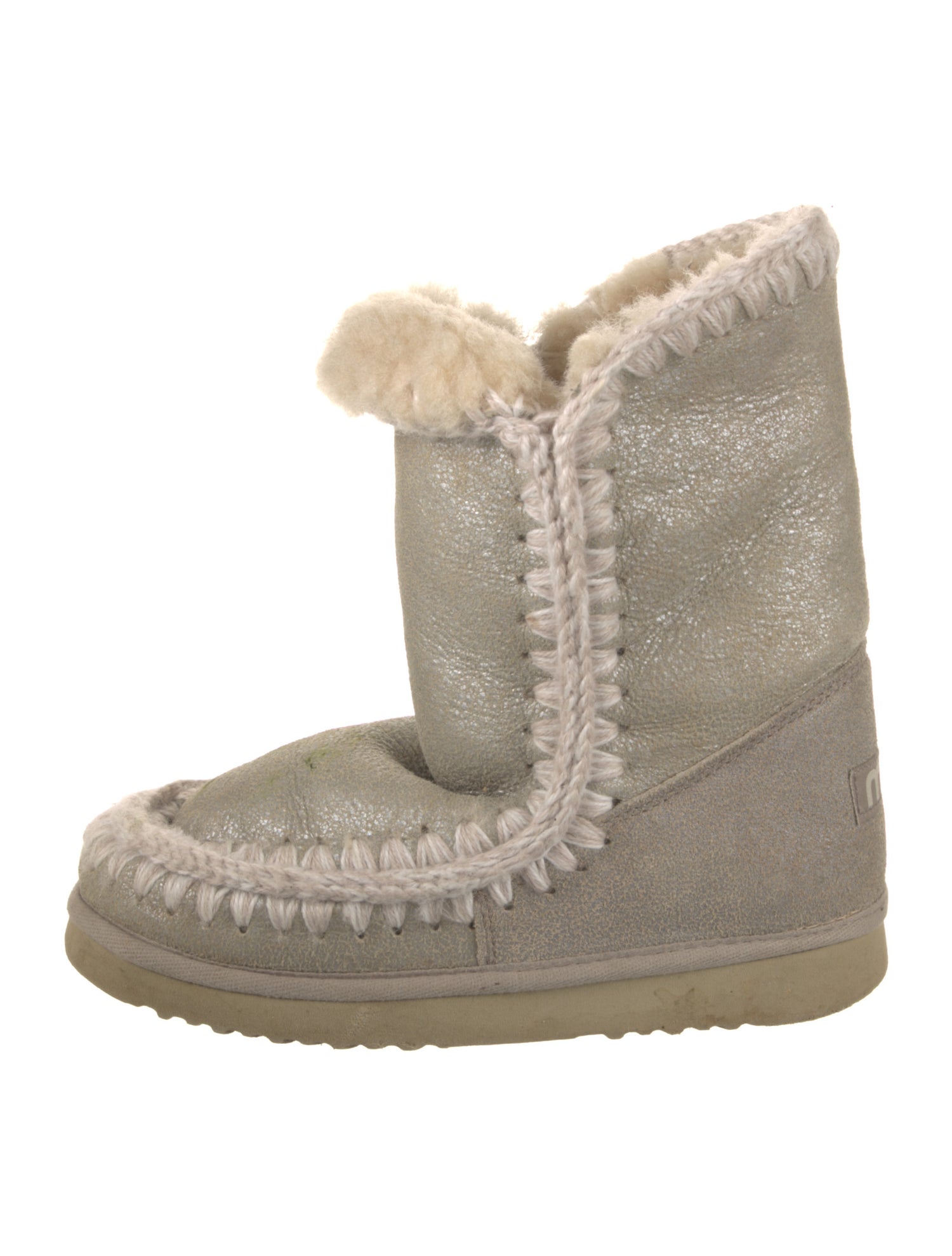 Mou Suede Colorblock Pattern Boots