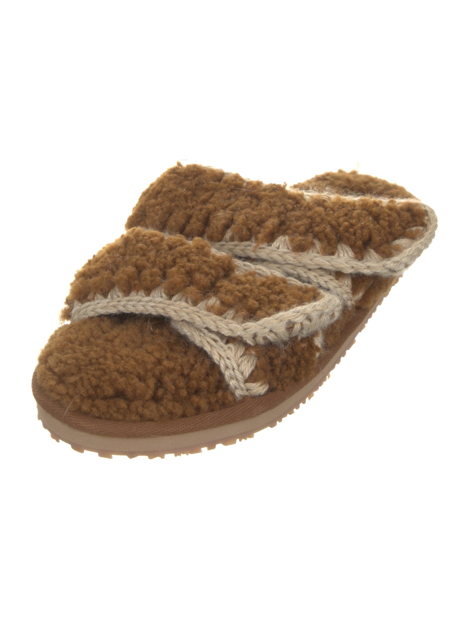 Mou Fur Striped Slides