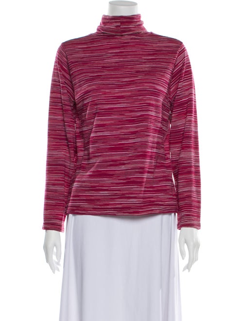 Missoni Sport Striped Turtleneck Sweatshirt Red