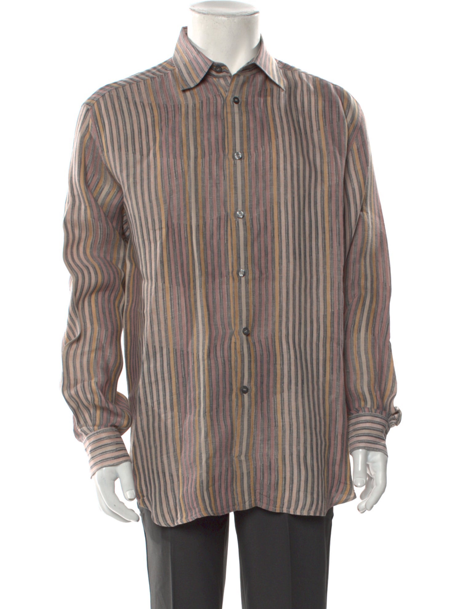 Missoni Sport Striped Long Sleeve Dress Shirt