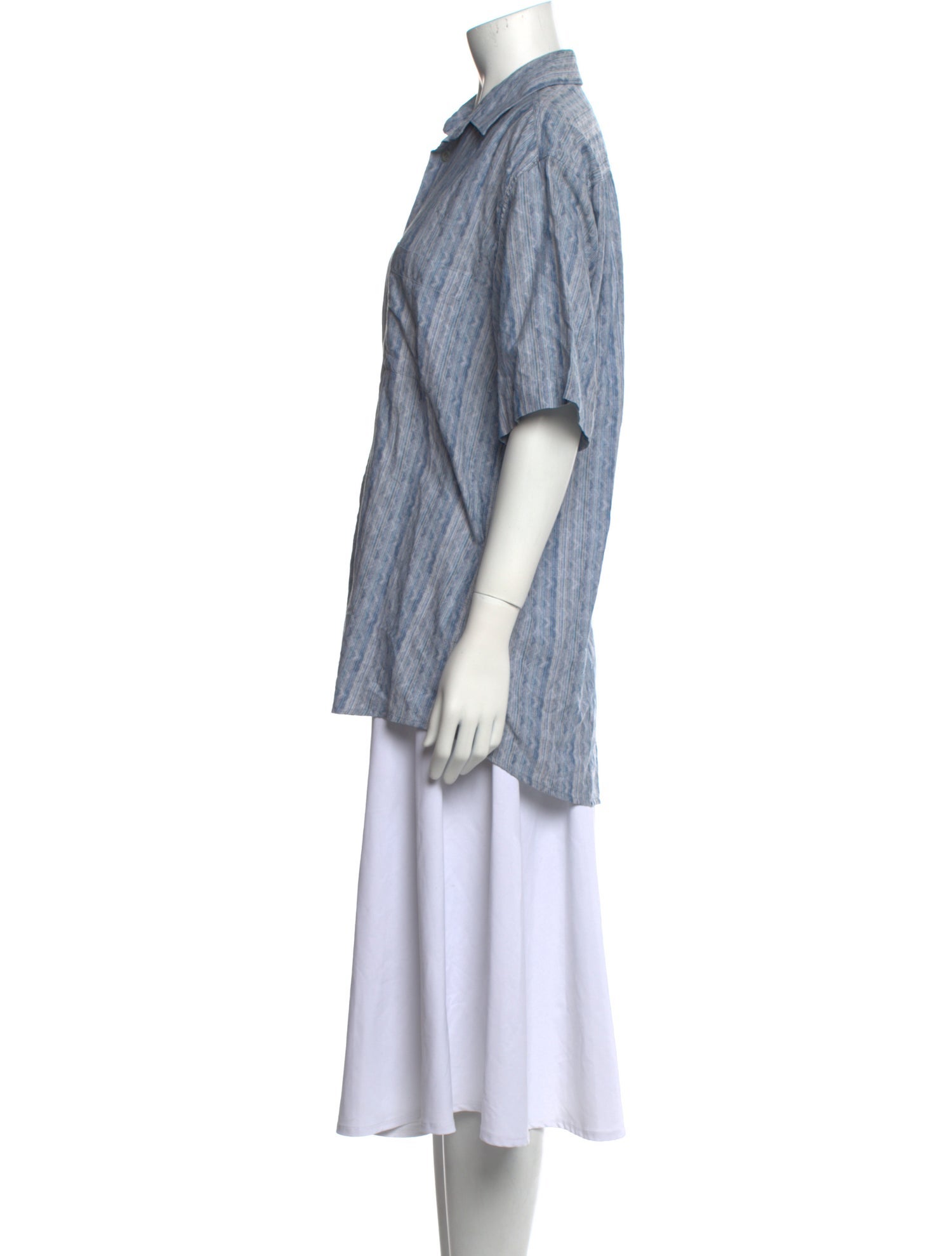 Missoni Sport Striped Short Sleeve Button-Up Top