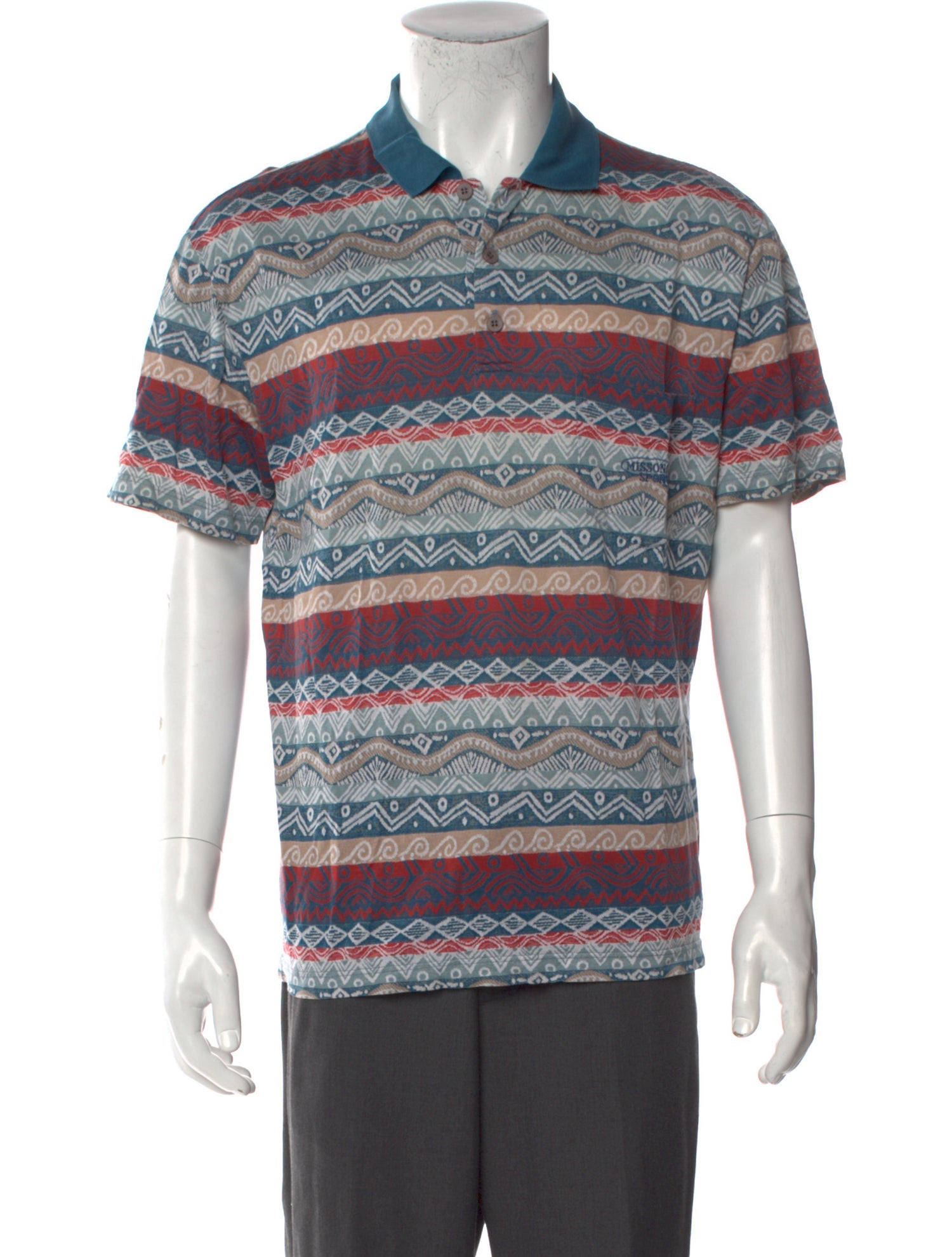 Missoni Sport Printed Collar Polo Shirt