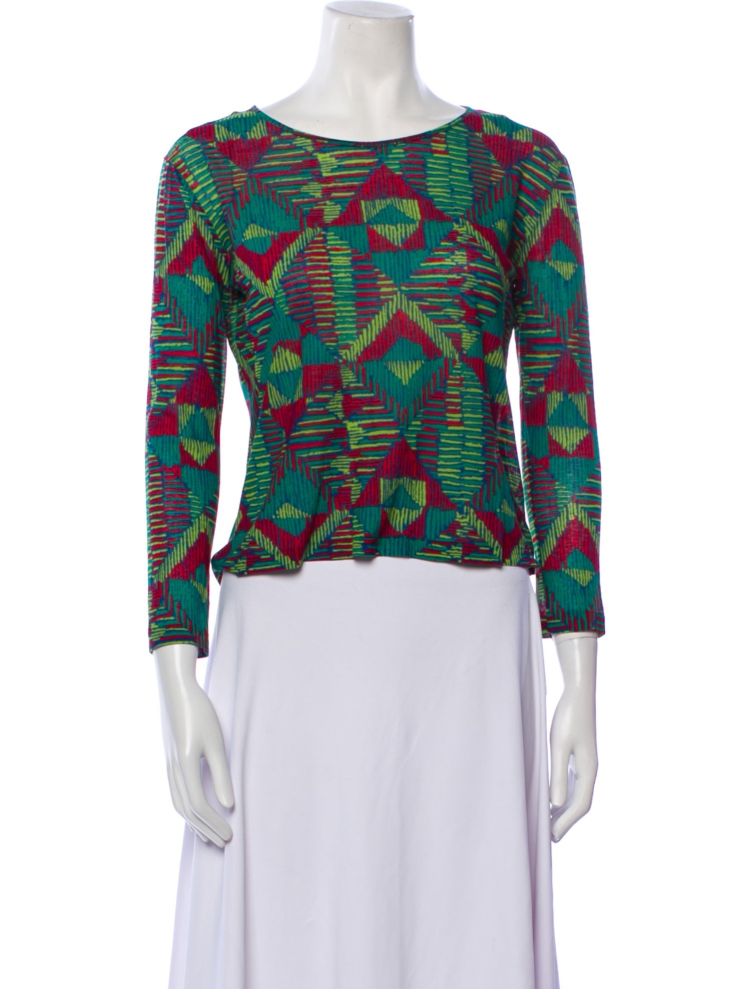 Missoni Sport Printed Bateau Neckline Crop Top