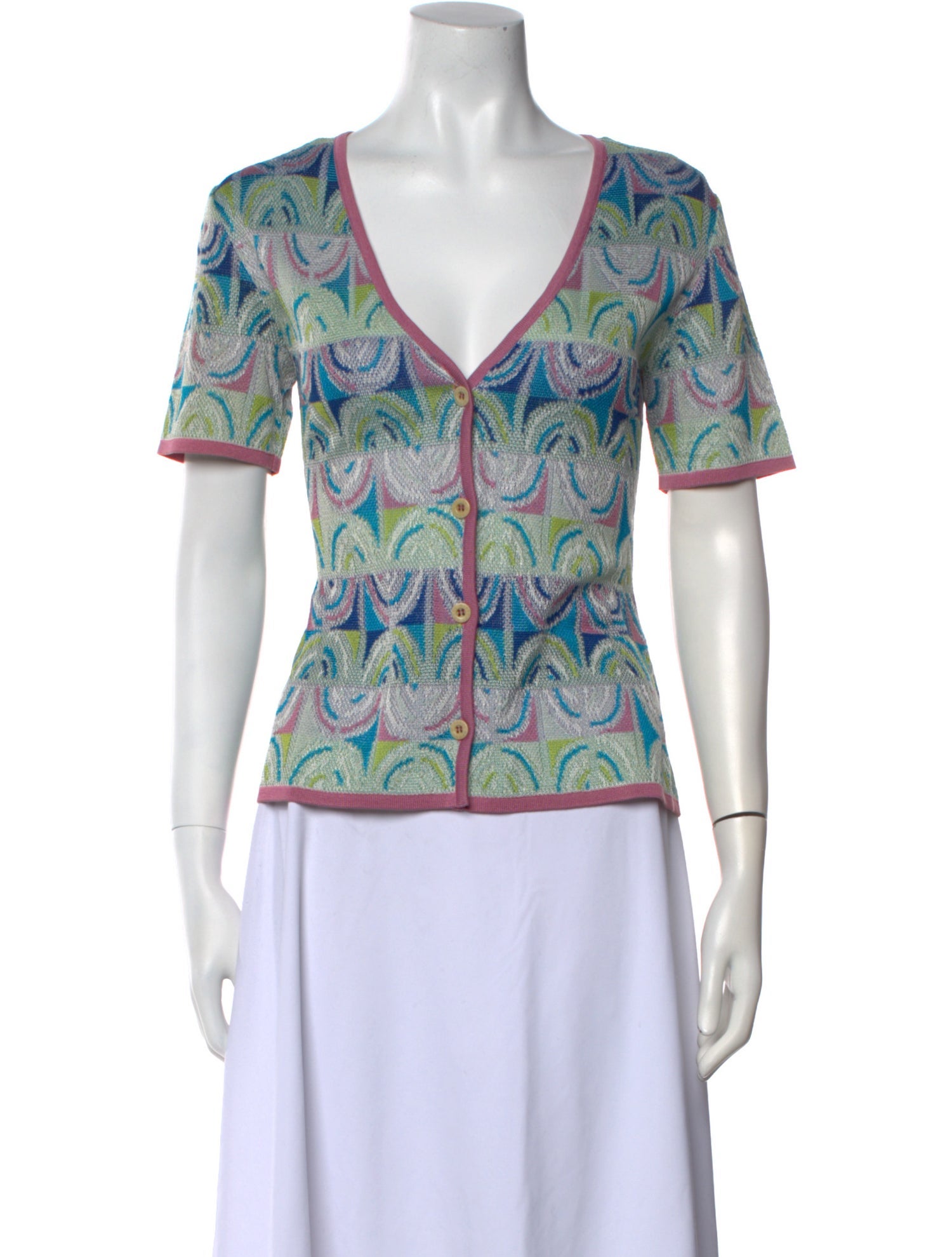 Missoni Sport Printed V-Neck Sweater