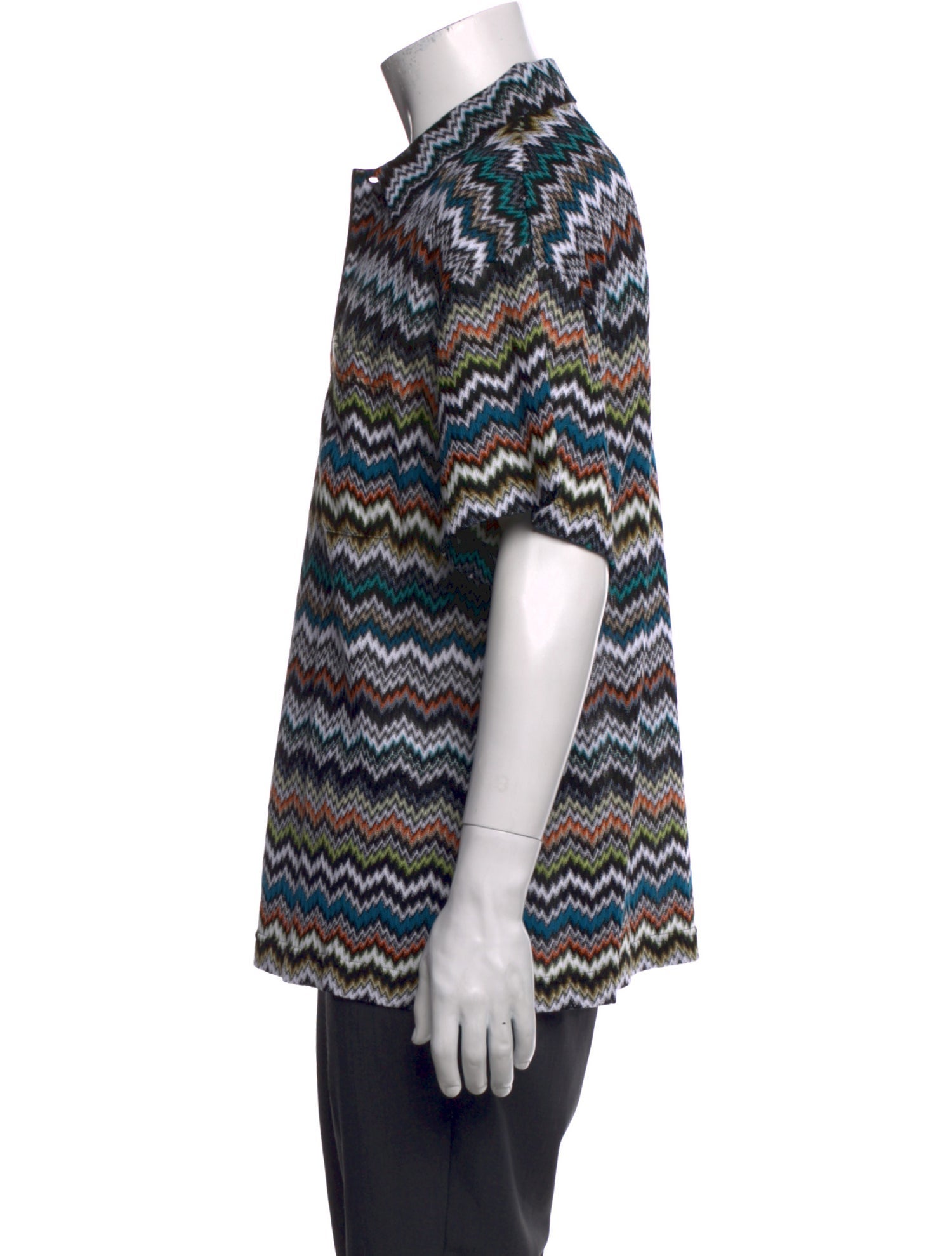 Missoni Sport Striped Crew Neck Polo Shirt w/ Tags