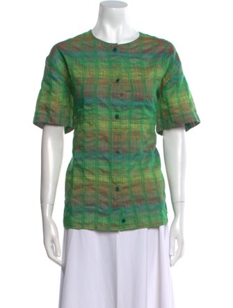 Missoni Sport Plaid Print Crew Neck T-Shirt