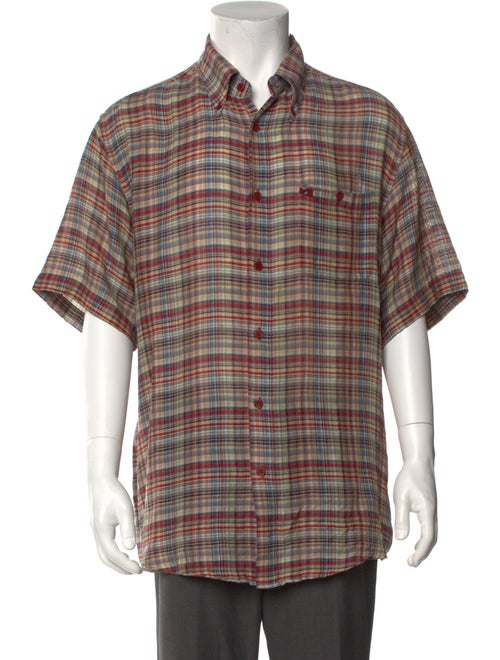 Missoni Sport Plaid Print Short Sleeve Shirt