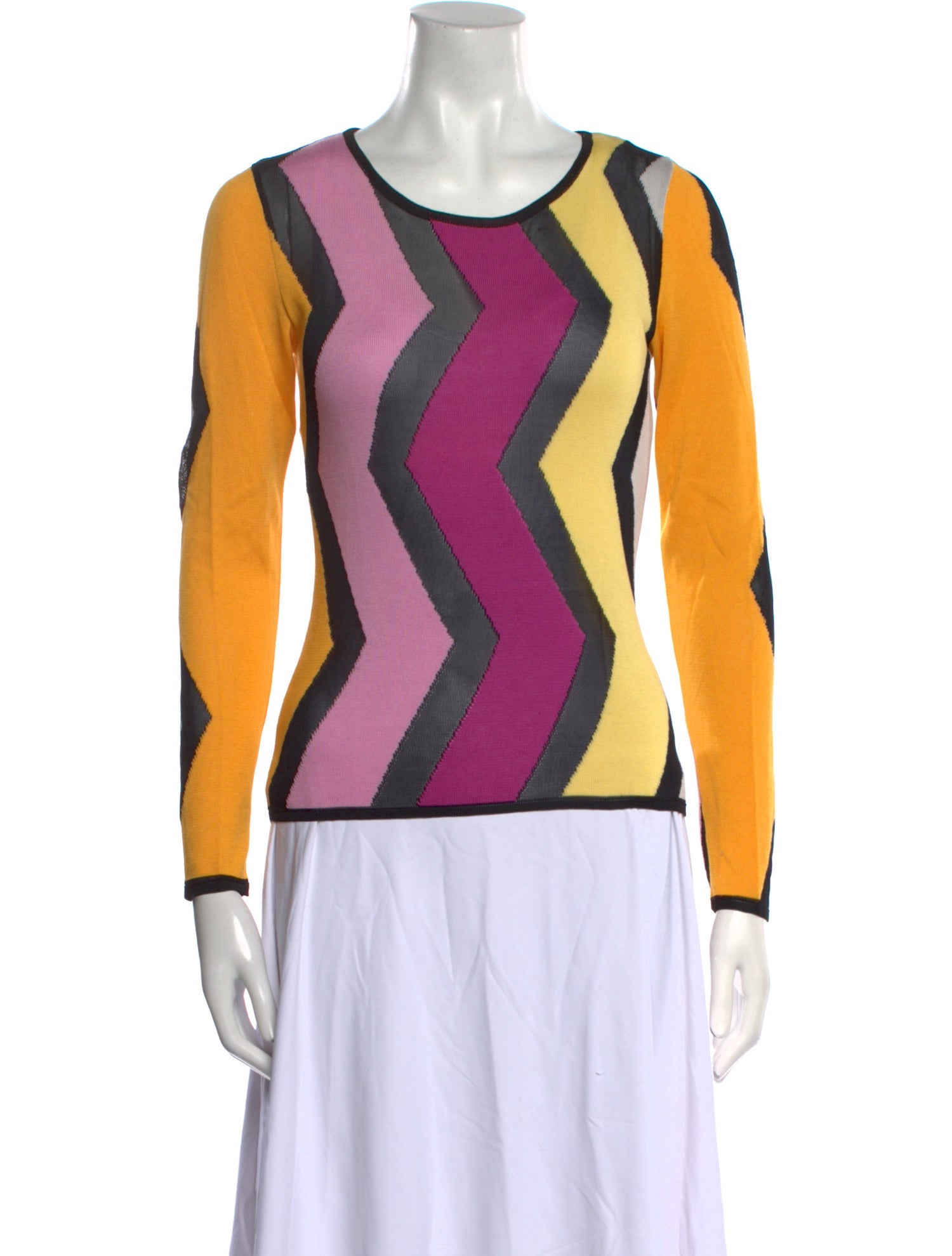 Missoni Sport Colorblock Pattern Scoop Neck Top