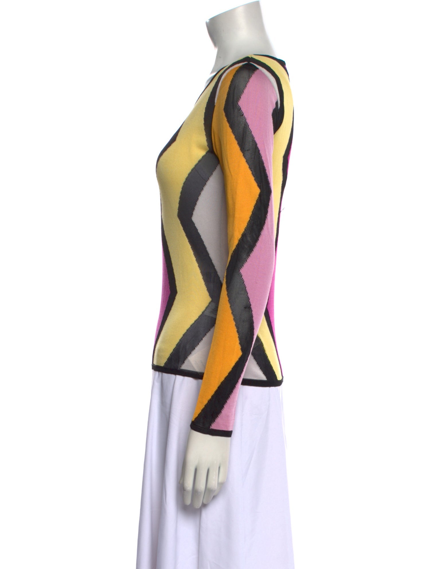 Missoni Sport Colorblock Pattern Scoop Neck Top