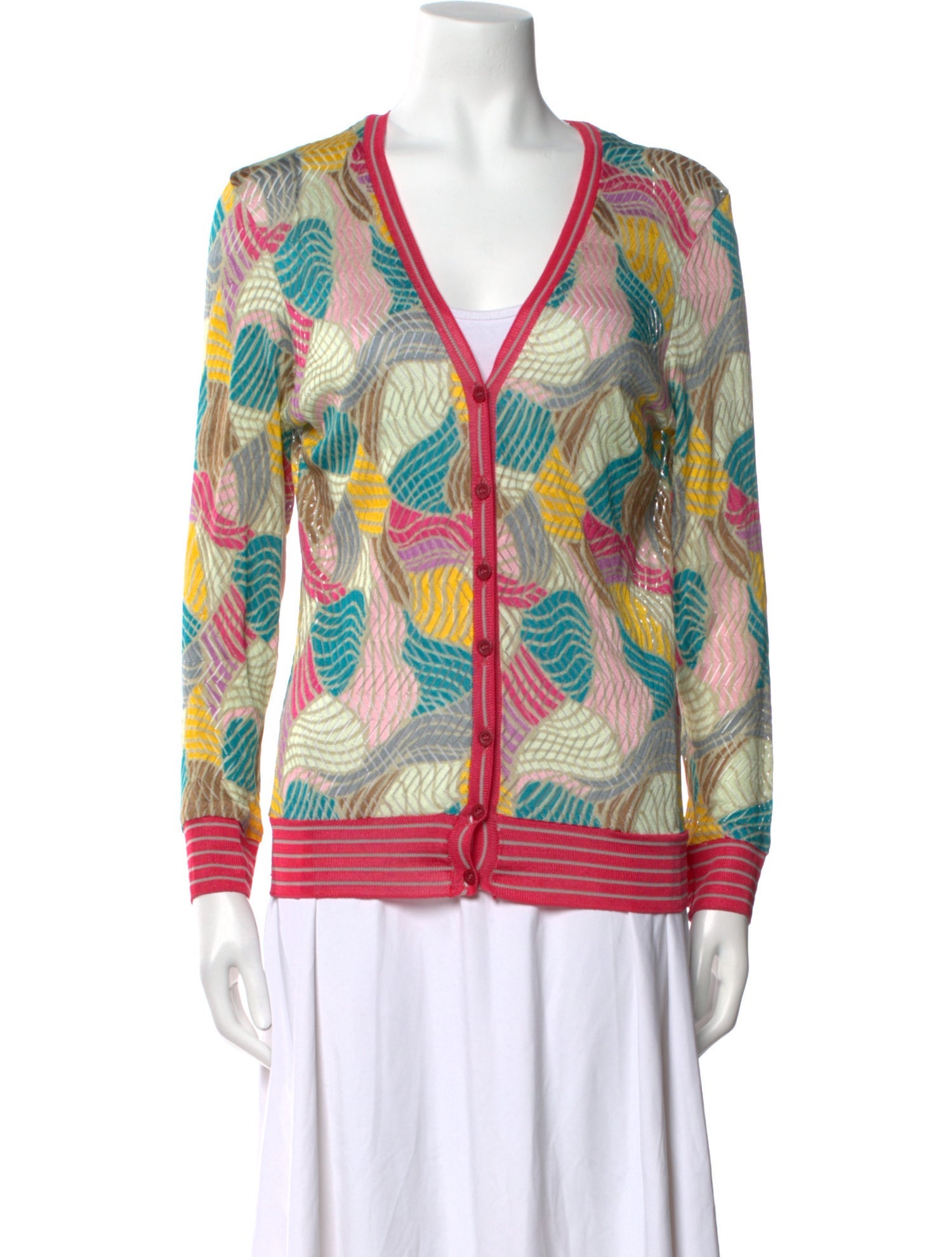 Missoni Sport Printed V-Neck Sweater