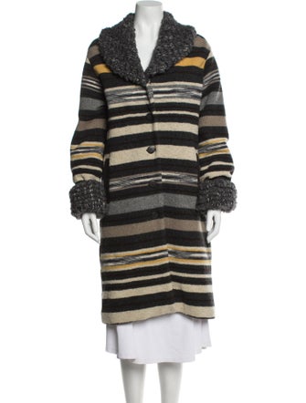 Missoni Sport Wool Striped Faux Fur Coat