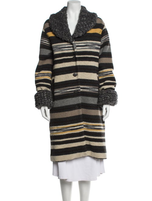 Missoni Sport Wool Striped Faux Fur Coat