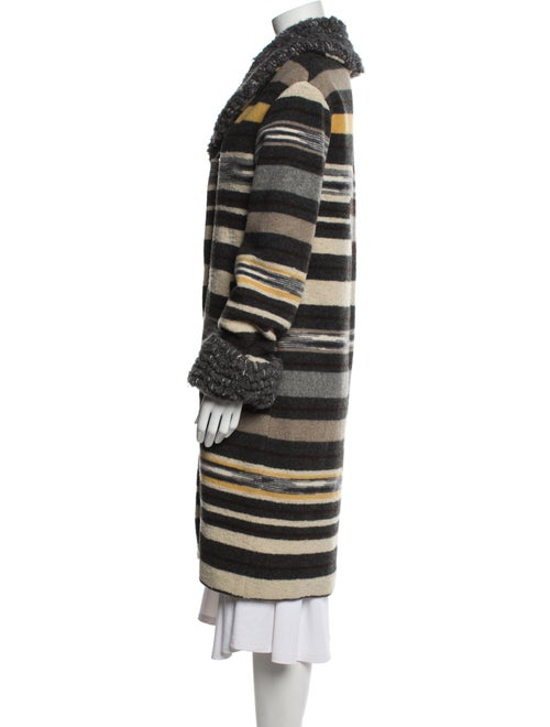 Missoni Sport Wool Striped Faux Fur Coat