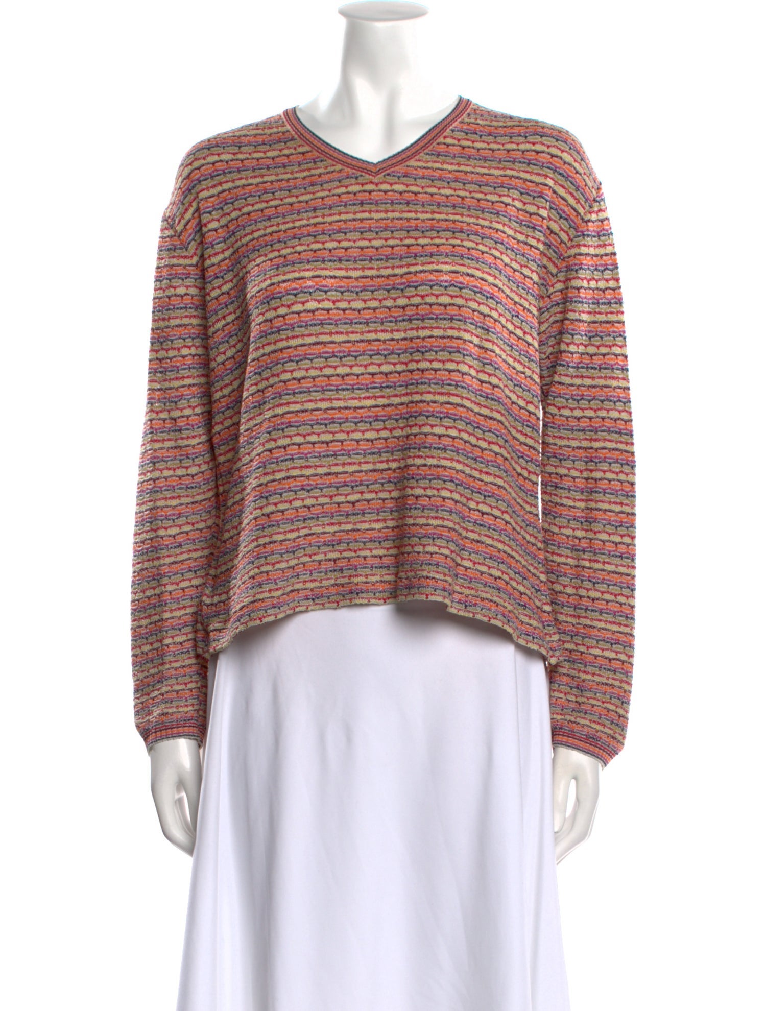 Missoni Sport Striped V-Neck Sweater