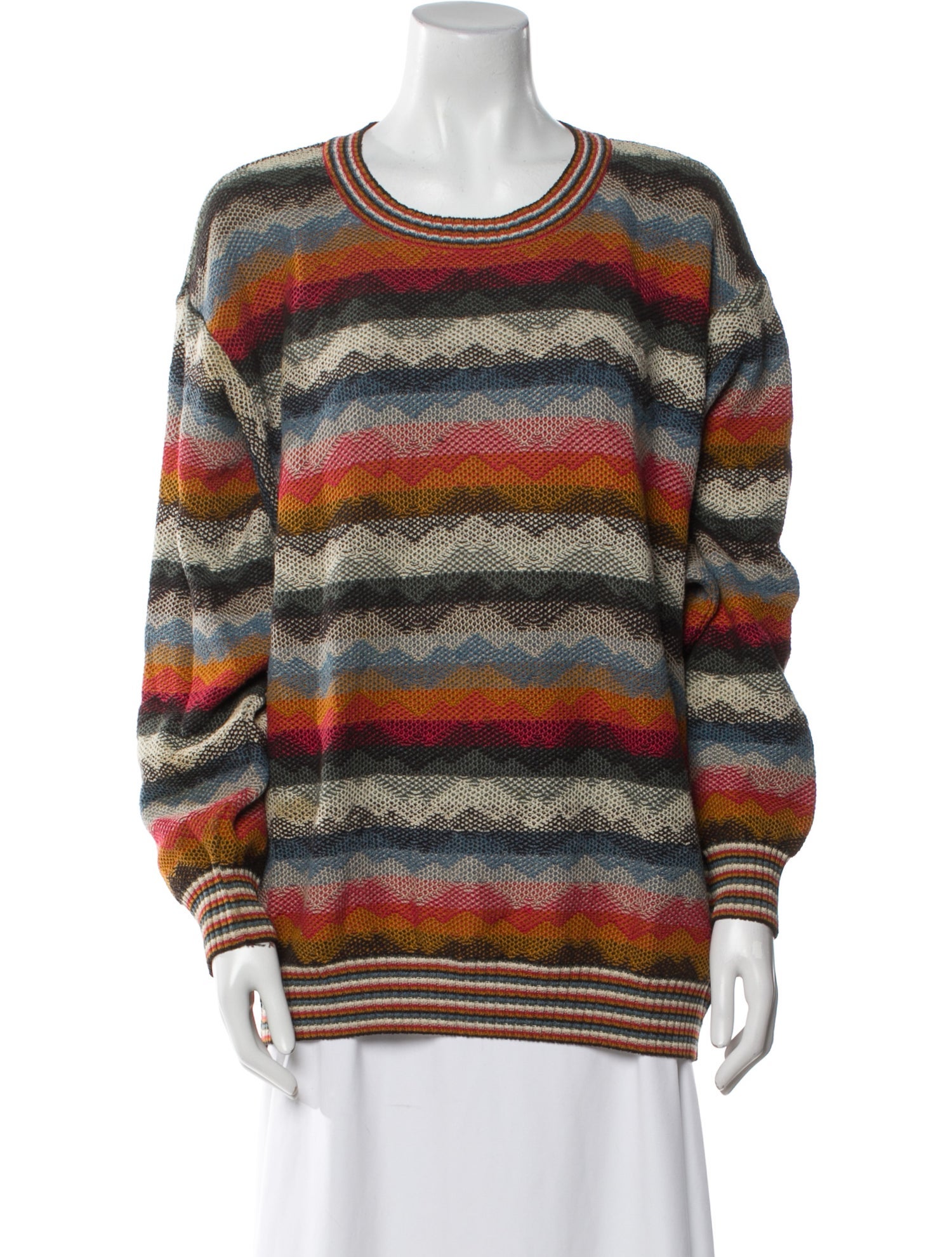 Missoni Sport Striped Scoop Neck Sweater