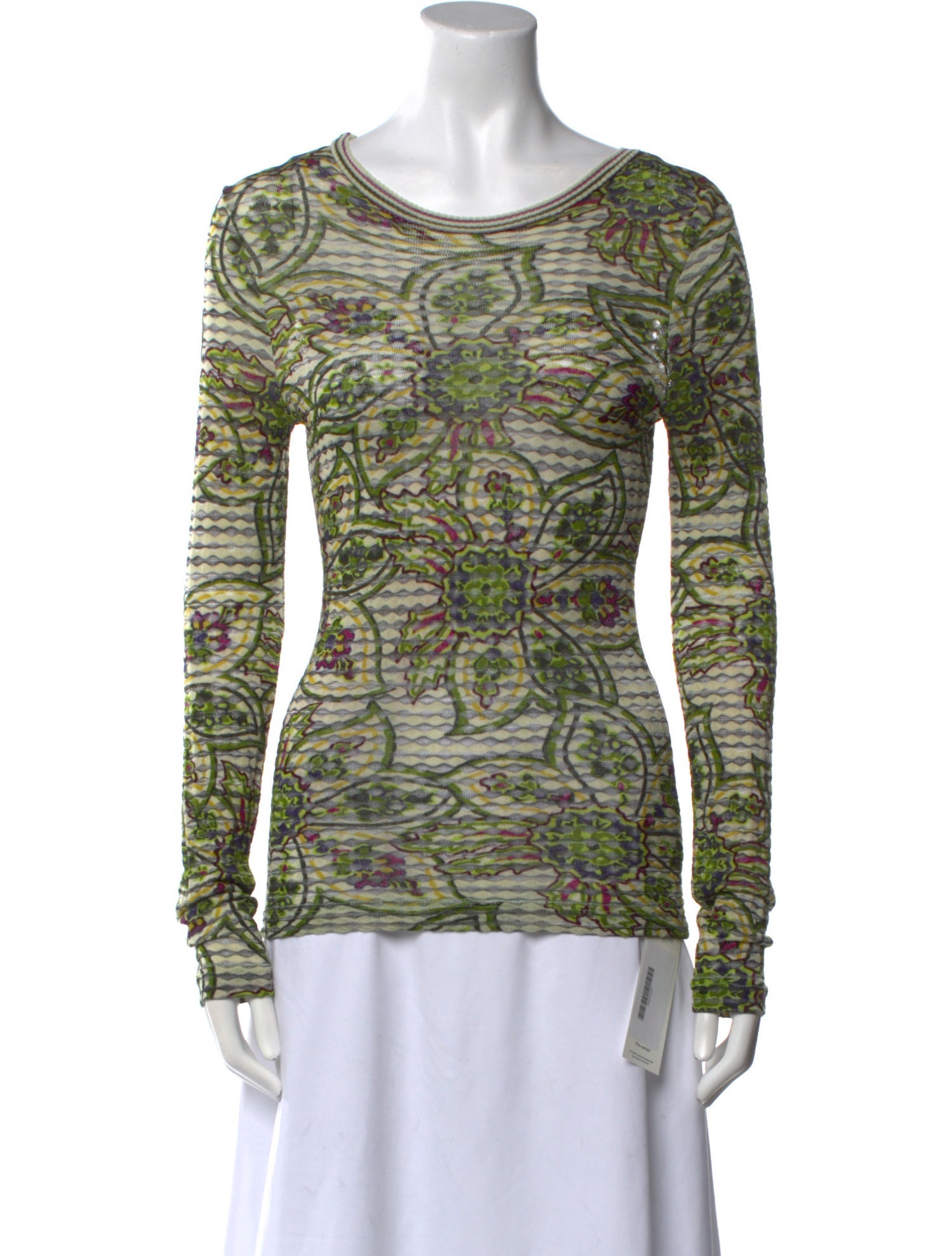 Missoni Sport Paisley Print Bateau Neckline Top