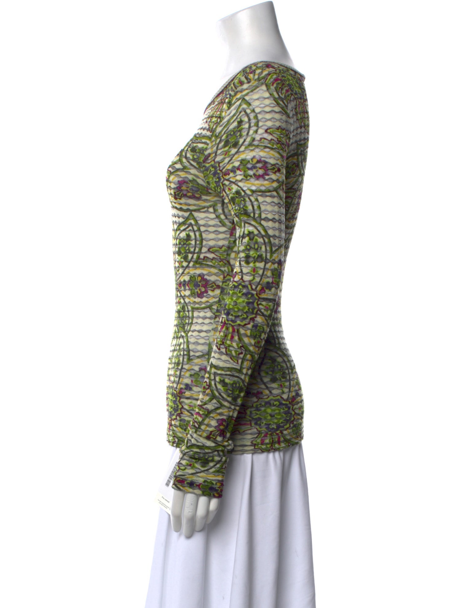 Missoni Sport Paisley Print Bateau Neckline Top