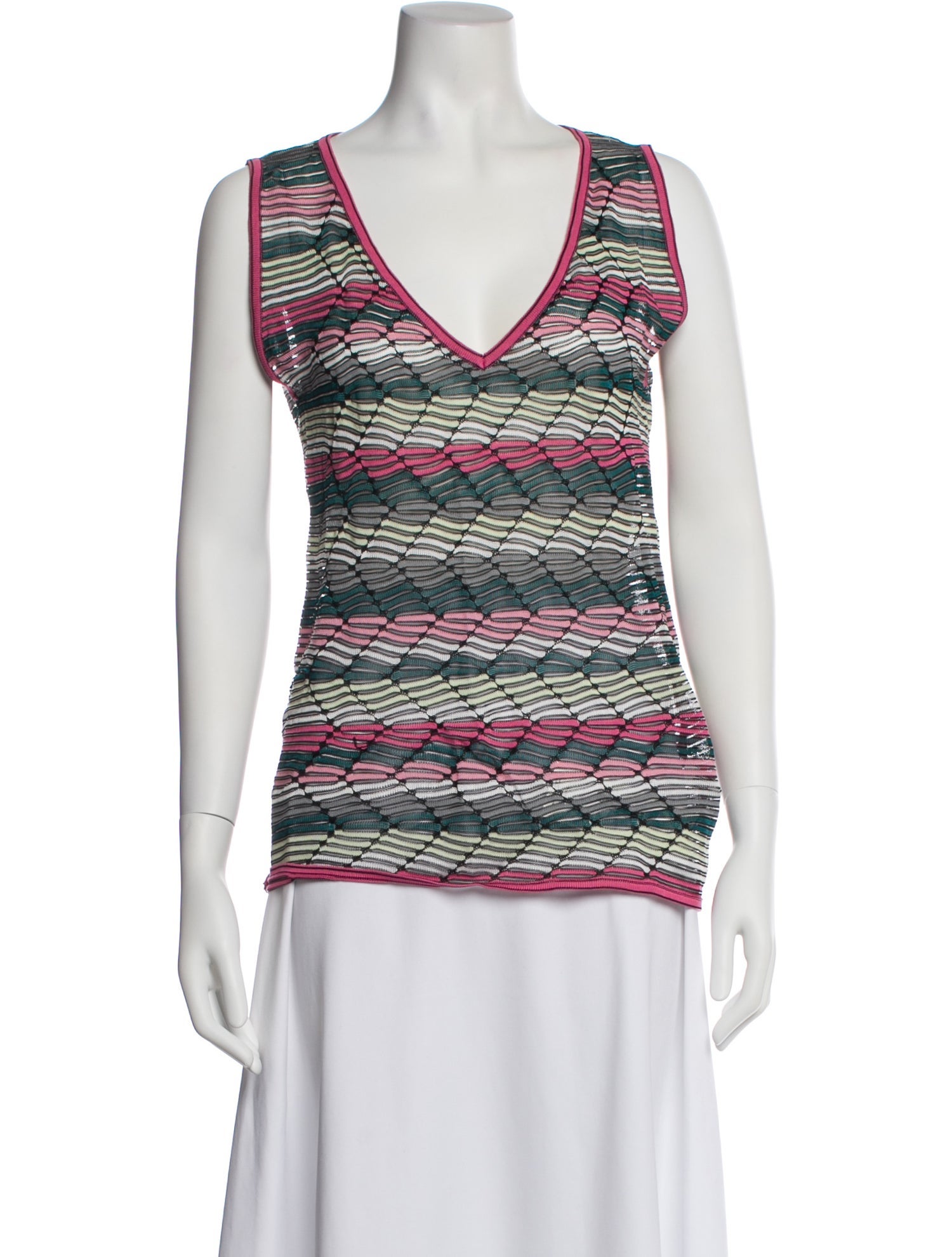 Missoni Sport Striped V-Neck Top