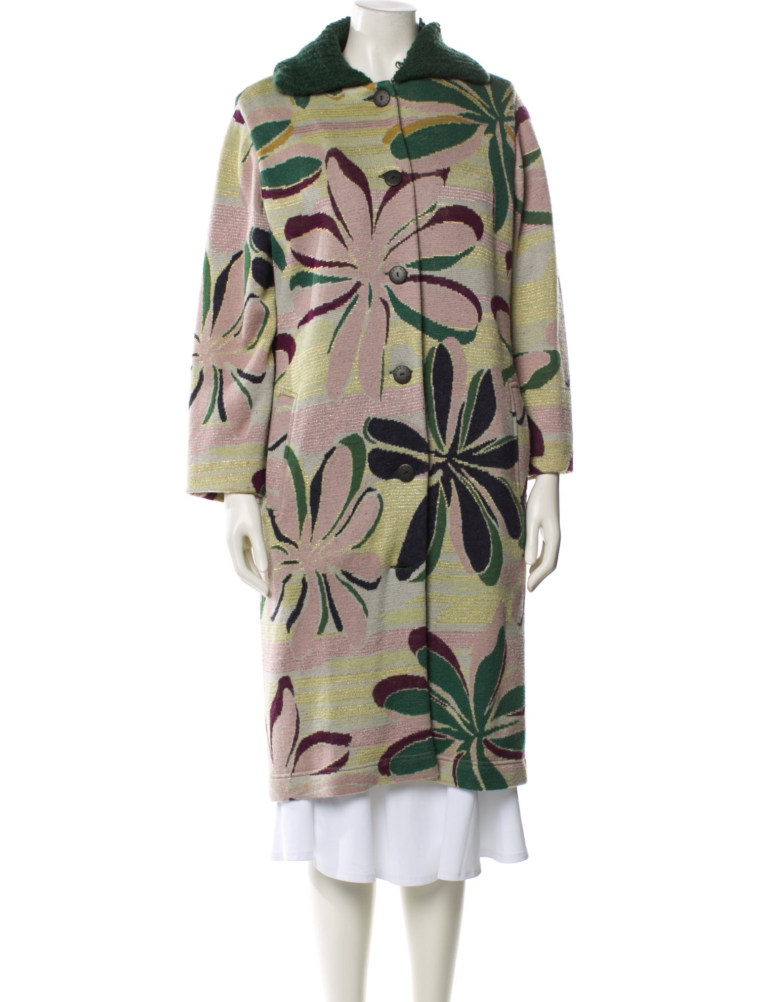 Missoni Sport Wool Printed Faux Fur Coat