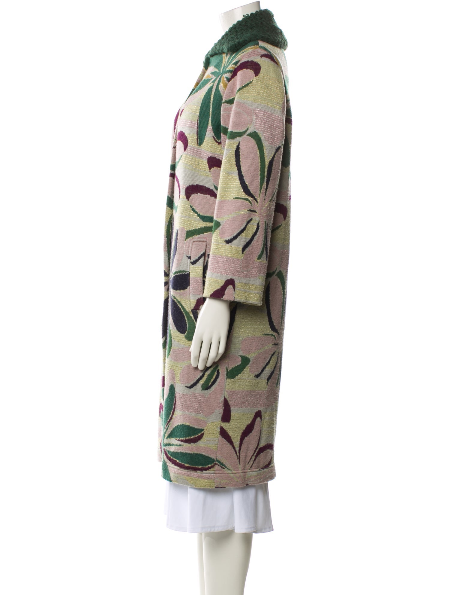 Missoni Sport Wool Printed Faux Fur Coat