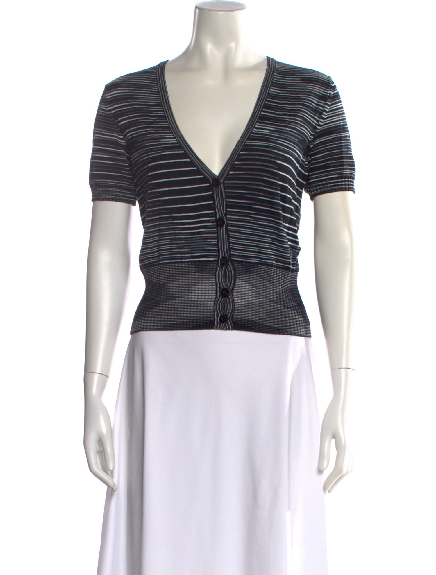 Missoni Sport Striped V-Neck Sweater