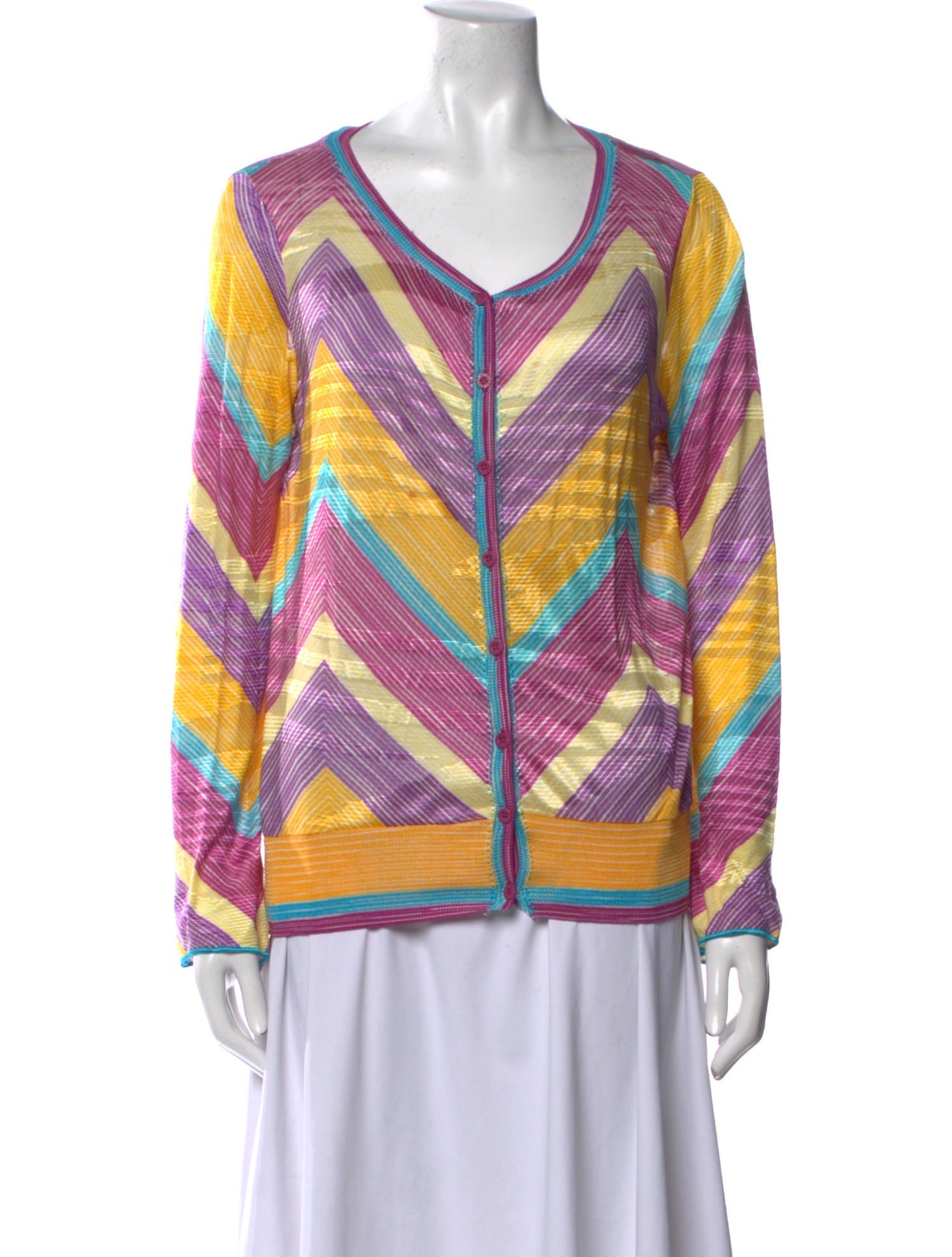 Missoni Sport Printed V-Neck Sweater