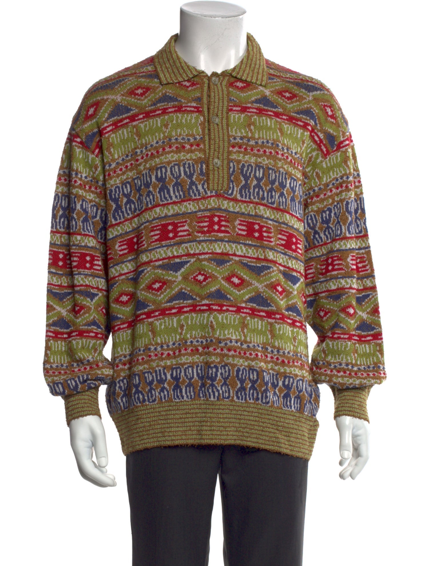 Missoni Sport Printed Mock Neck Polo Sweater