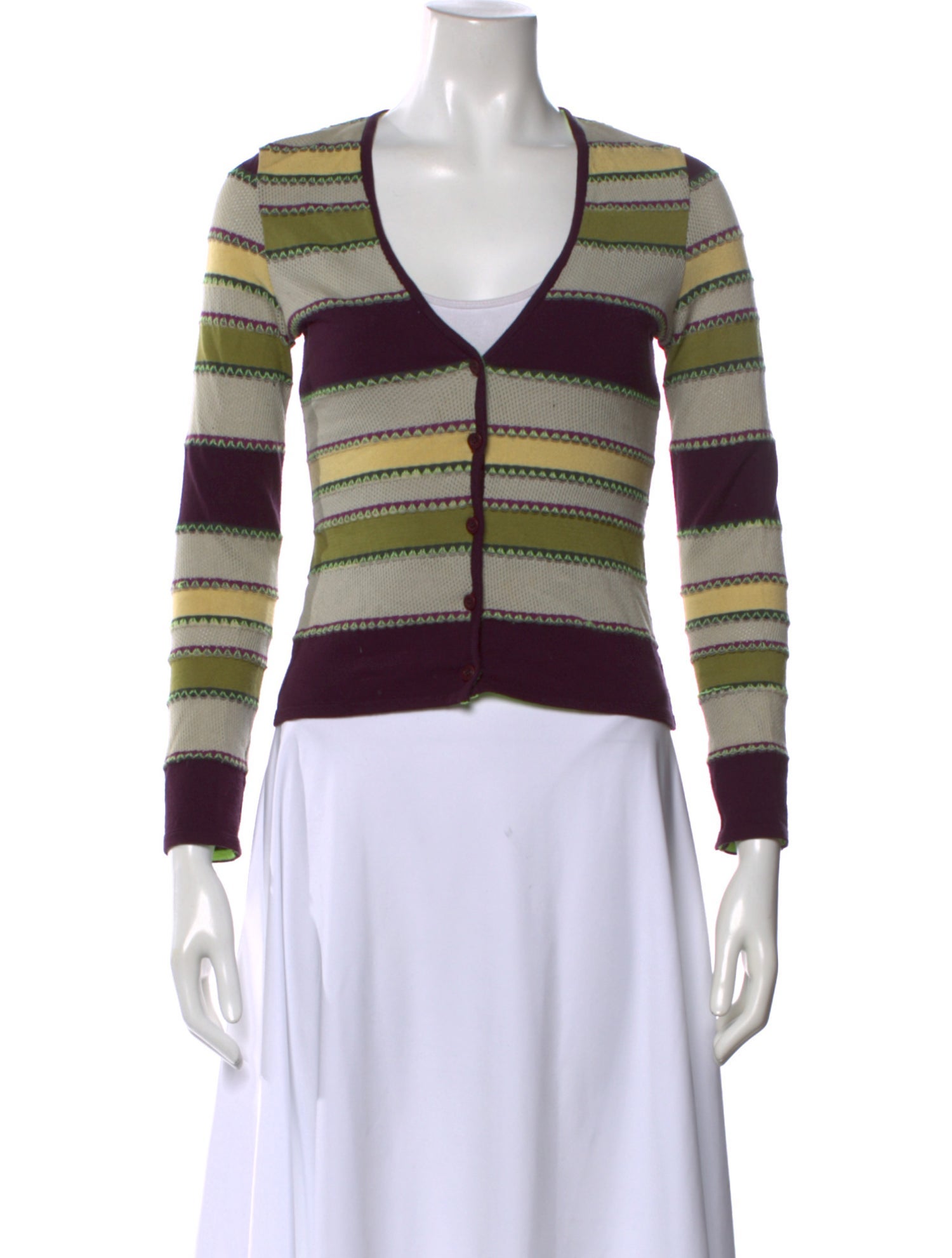 Missoni Sport Striped V-Neck Sweater