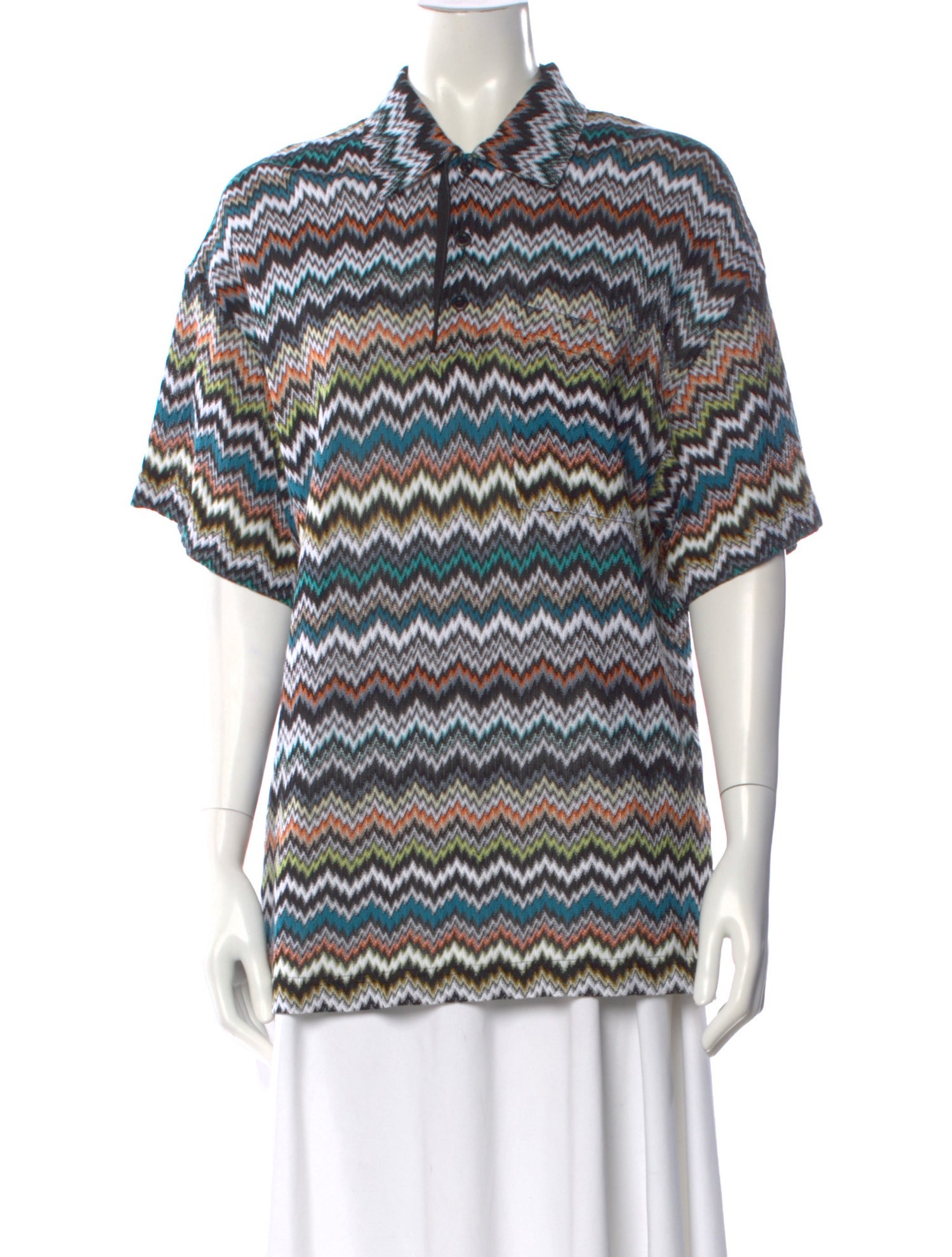 Missoni Sport Striped Short Sleeve Polo